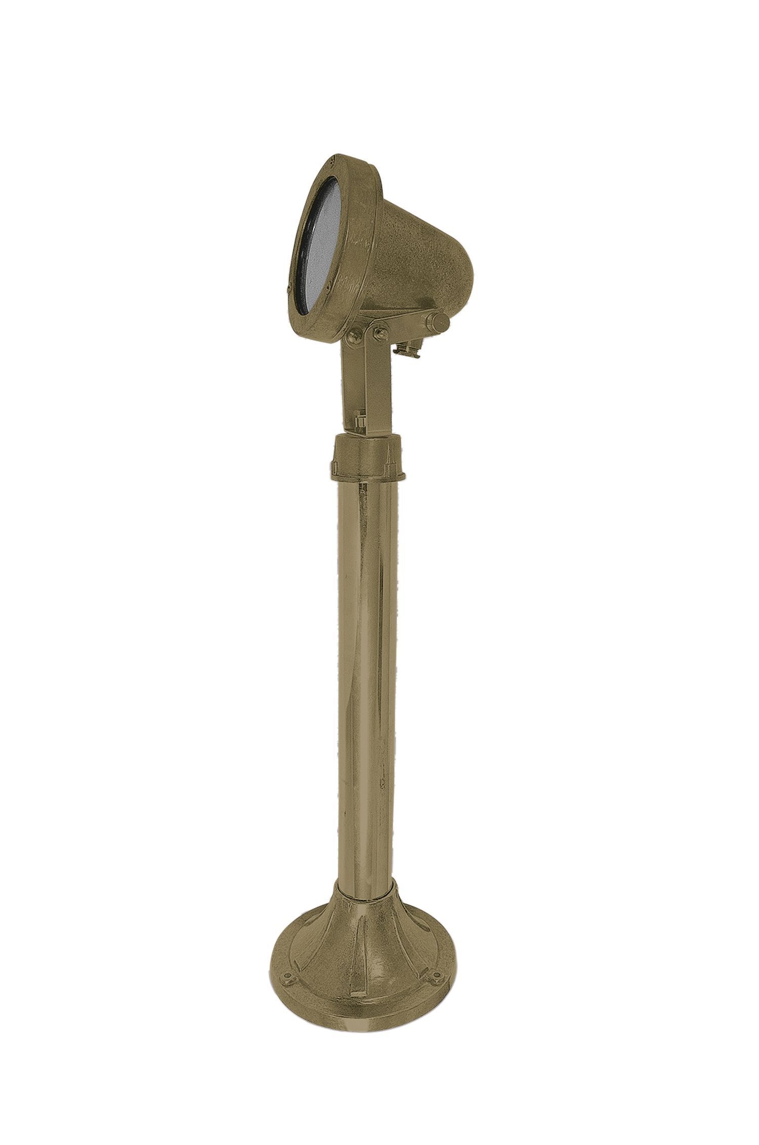 Stehleuchte außen 53 cm schwenkbar Messing Glas E27 IP64