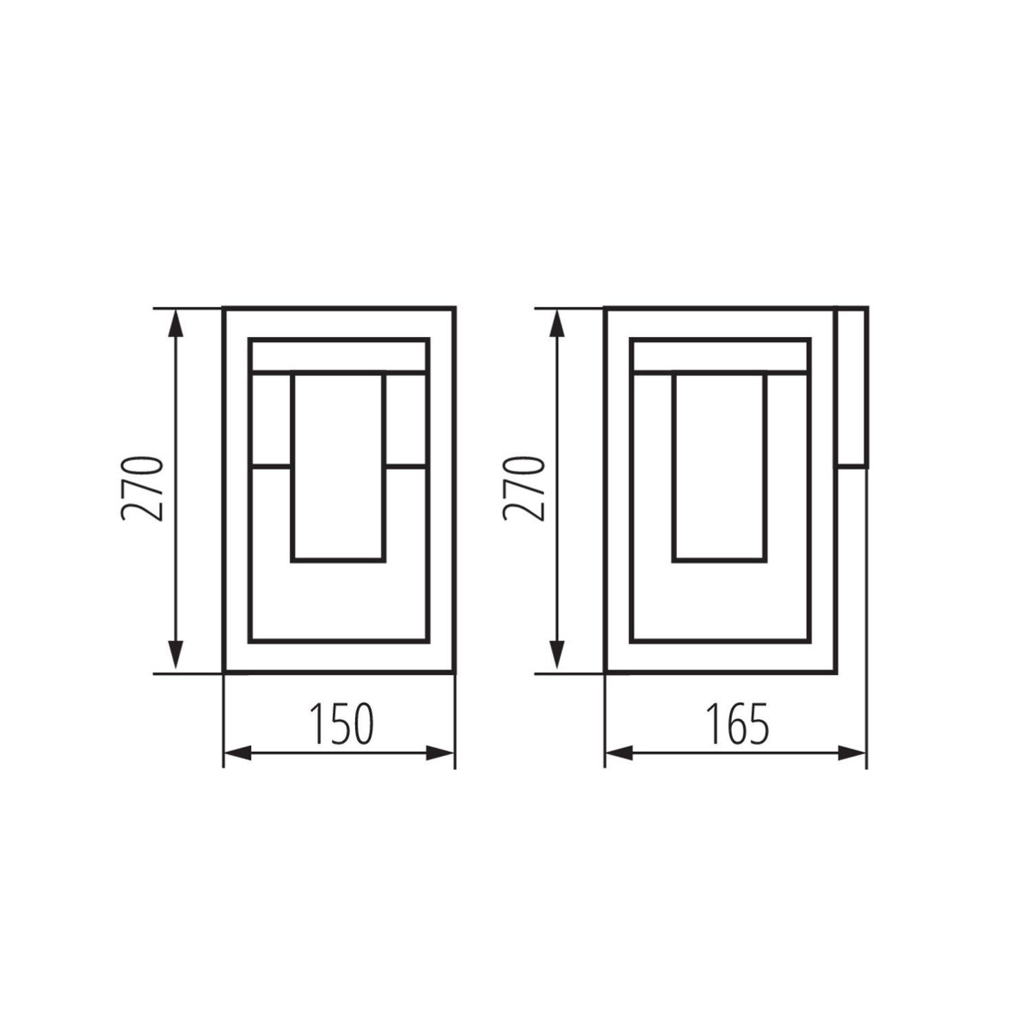 Applique extérieure aluminium carrée IP44 Moderne noir Diagramm, Handlung