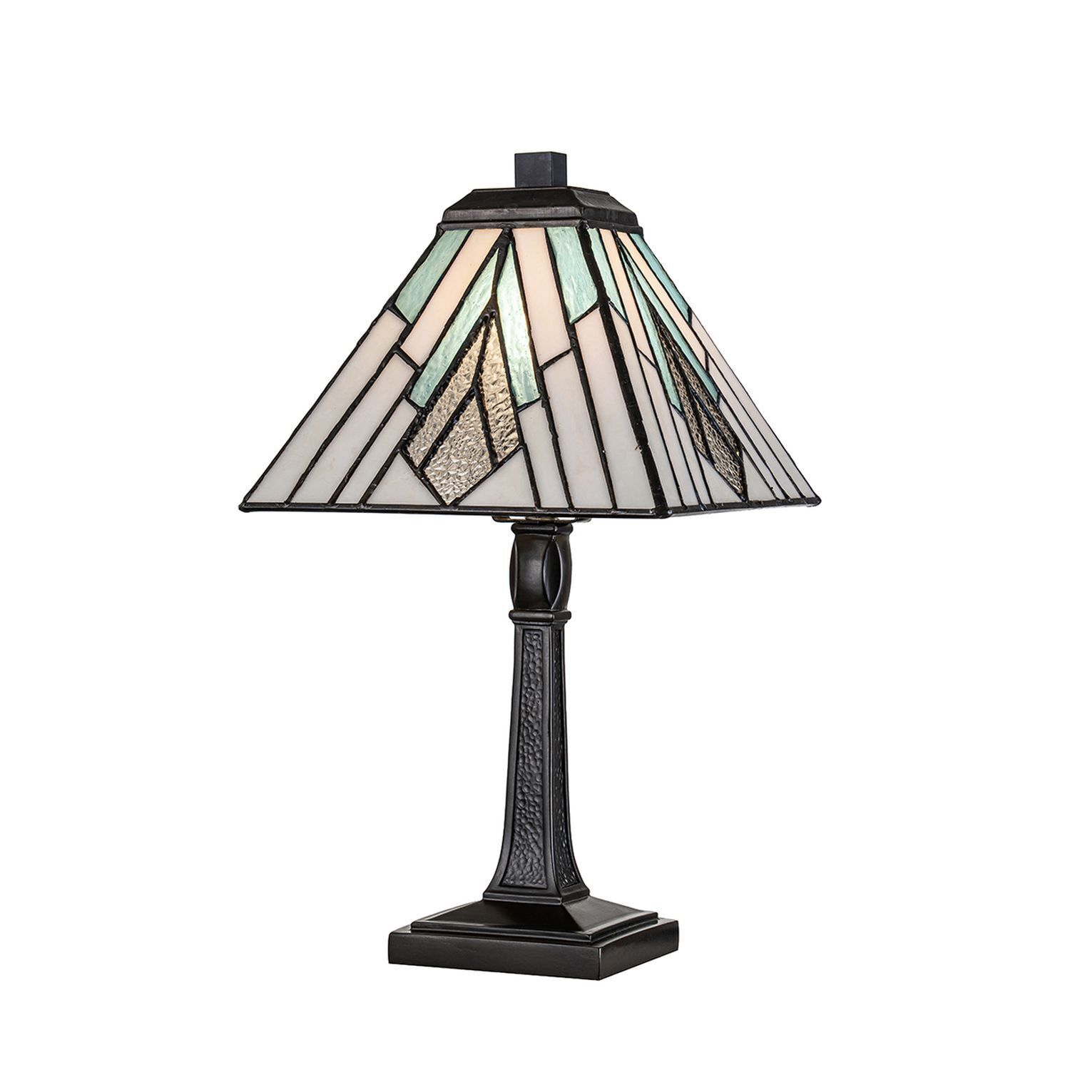Tischleuchte Buntglas Metall Tiffany Stil 35 cm hoch E27 Lampe, Tischlampe, Lampenschirm
