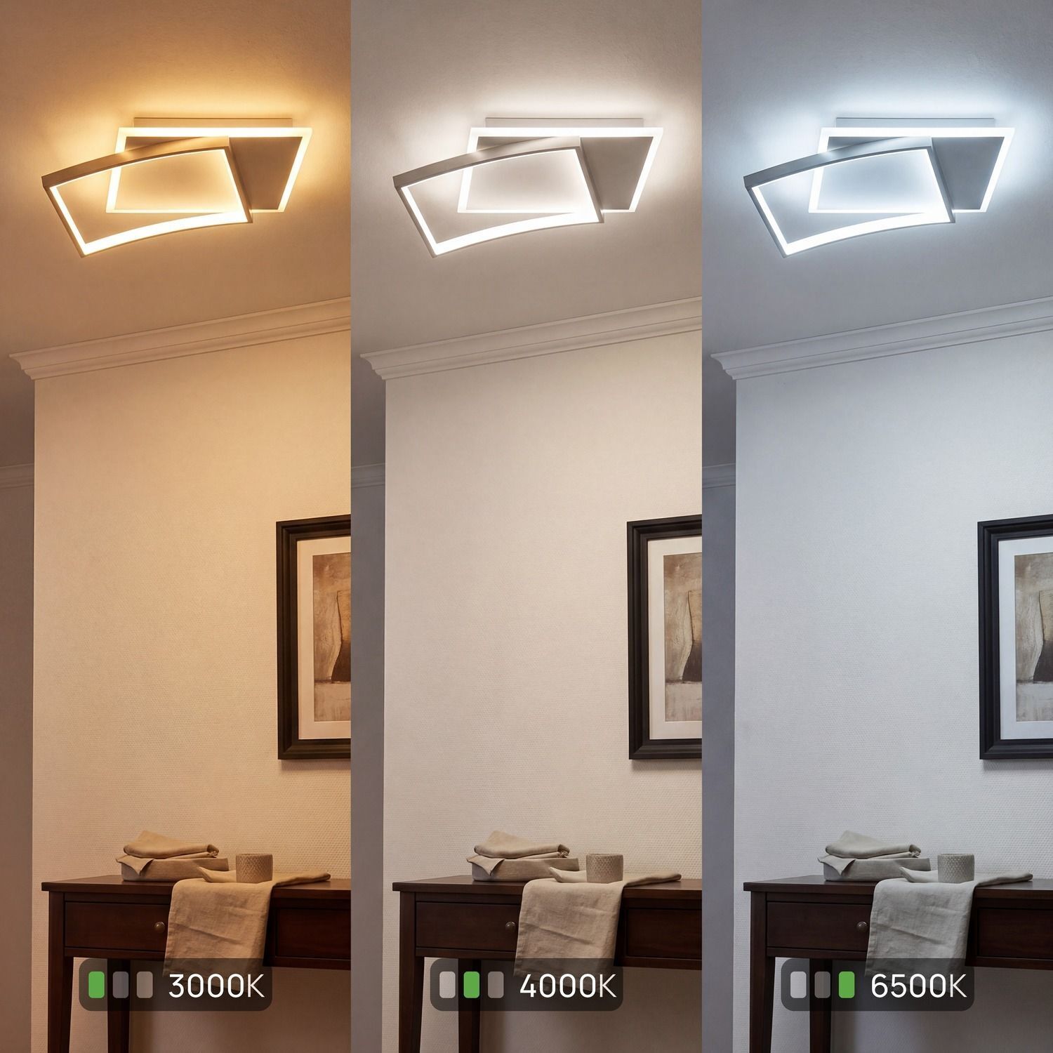 deckenleuchte, wandlampe, geometrisch, LED, rahmenlampen