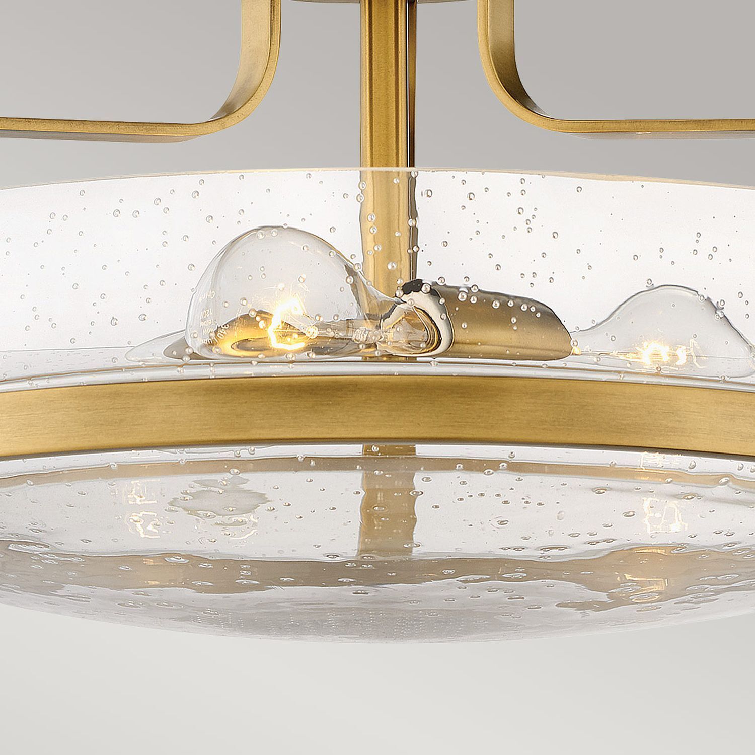 Deckenleuchte Glas Metall Ø 45,6 cm rund 3x E27 Jugendstil Leuchter, Lampe