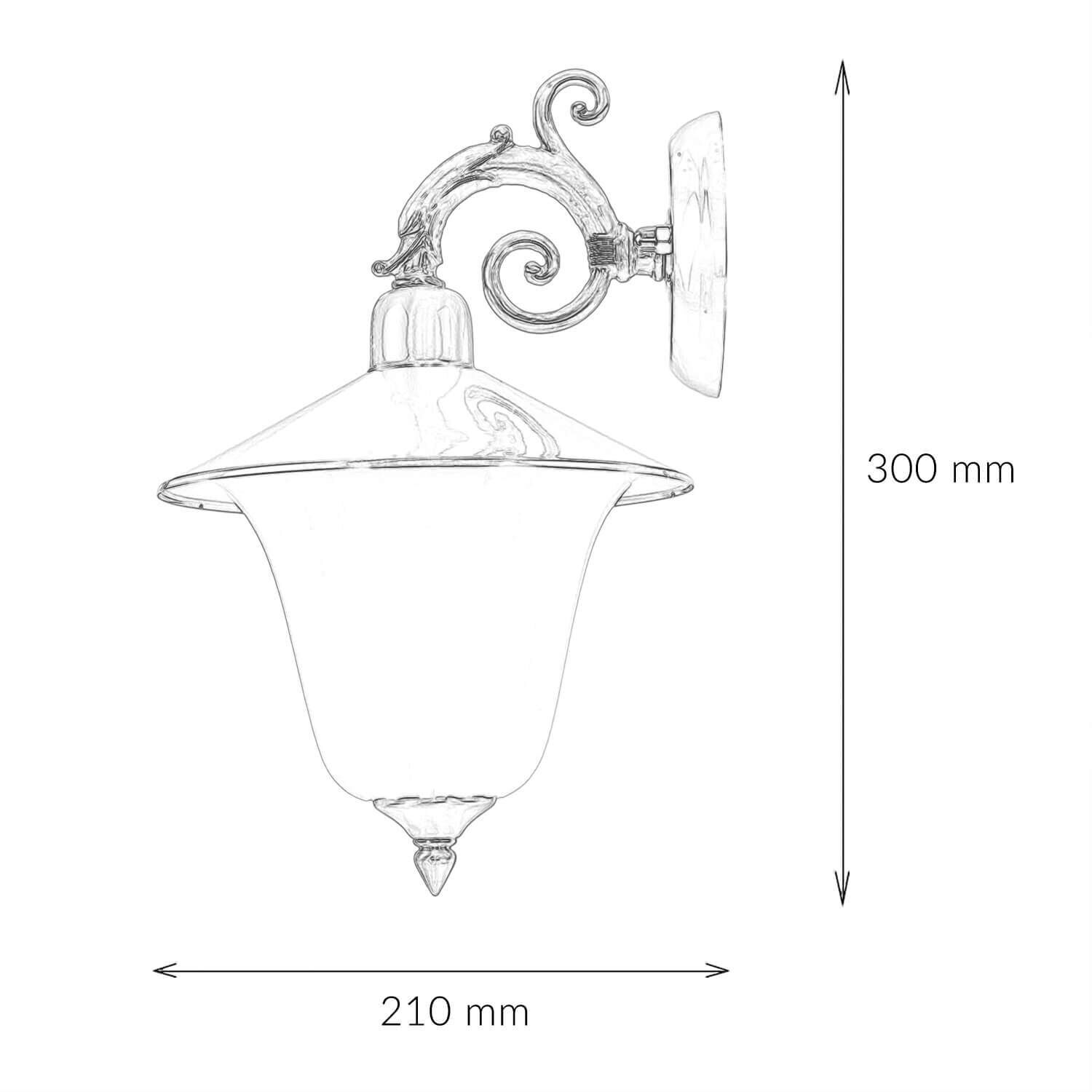 Applique extérieure laiton verre cour rustique IP23