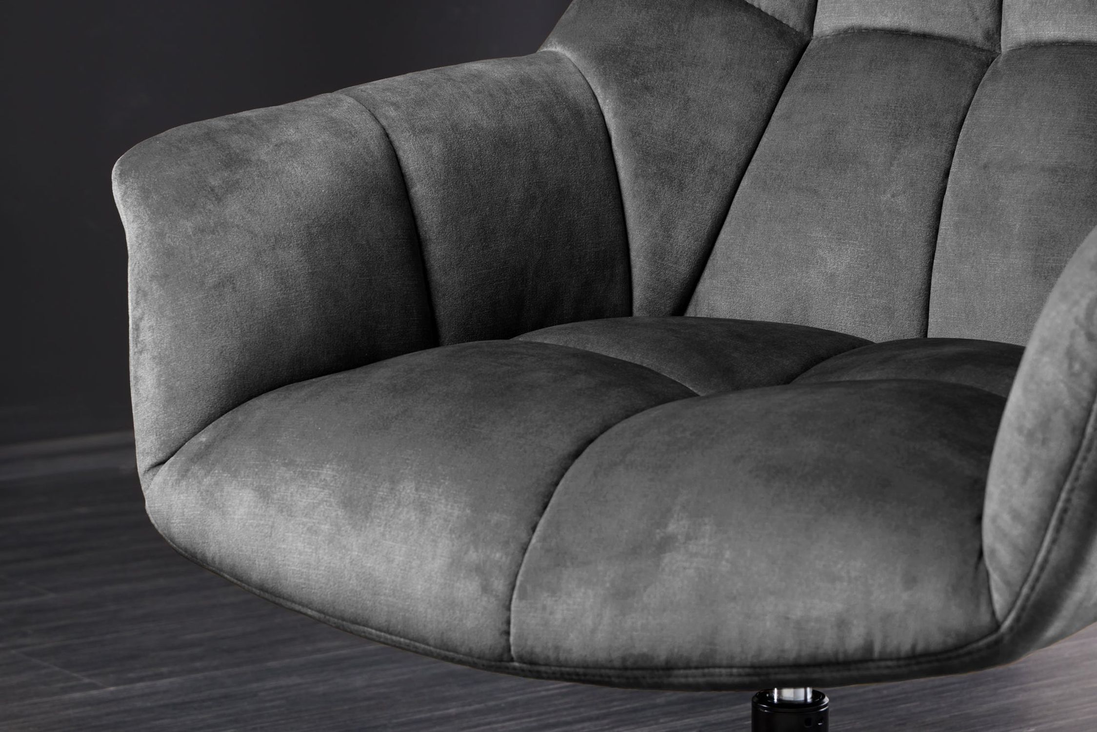 Schreibtischstuhl Grau Schwarz ohne Rollen höhenverstellbar Moebel, Stuhl, Couch, Sessel