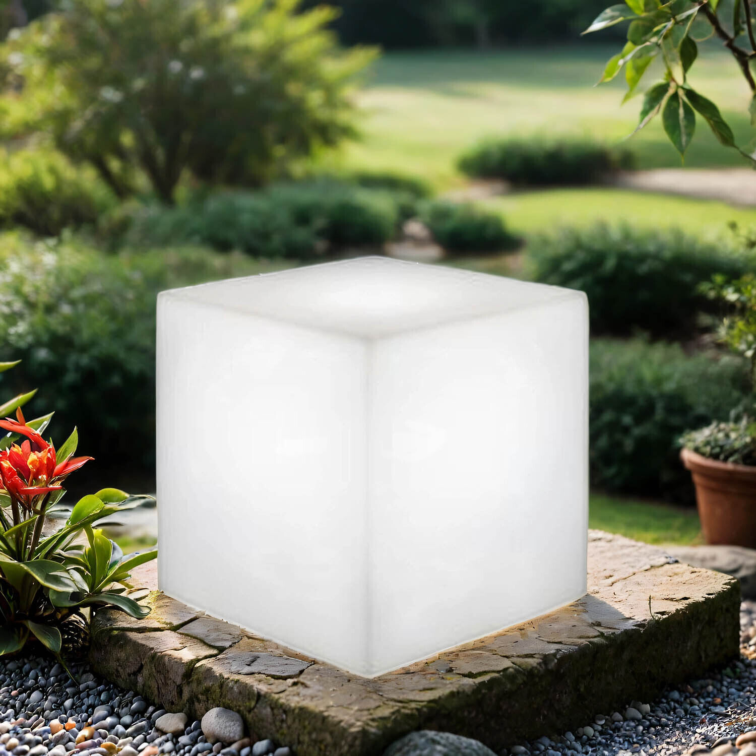 Solar Außenleuchte LED RGBW Dimmer Fernbedienung B: 32cm IP65