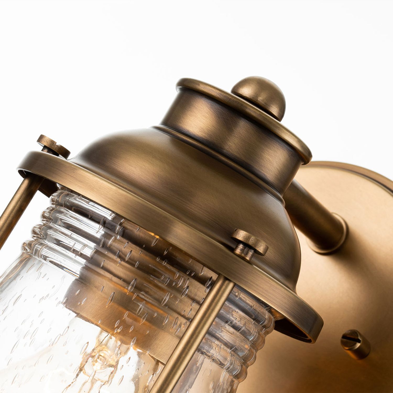 Luminaire de salle de bain mur métal verre hauteur 20,6 cm IP44 E27 Bronze, Lampe, Leuchte