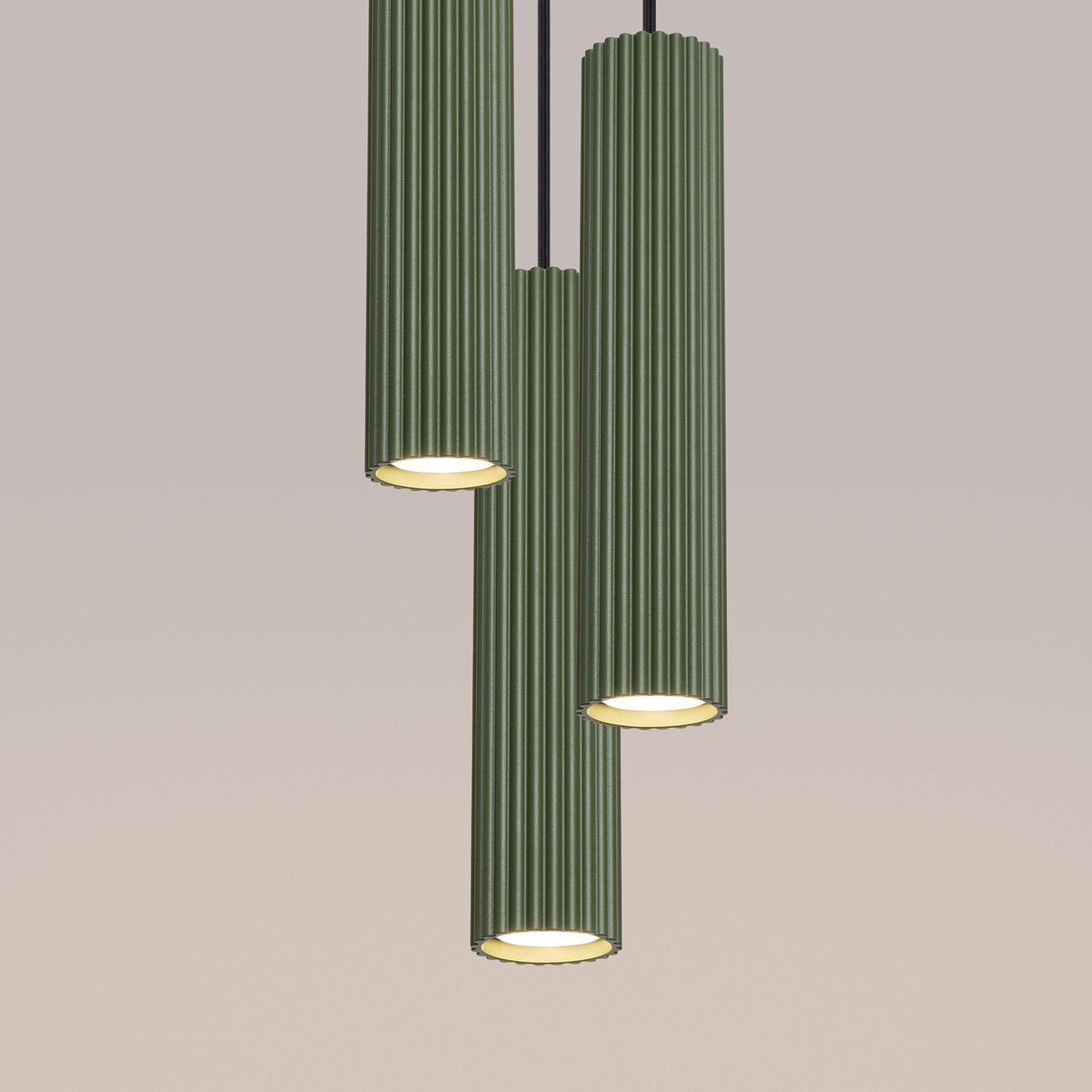Suspension réglable H : max. 108 cm Vert 3-flamme GU10
