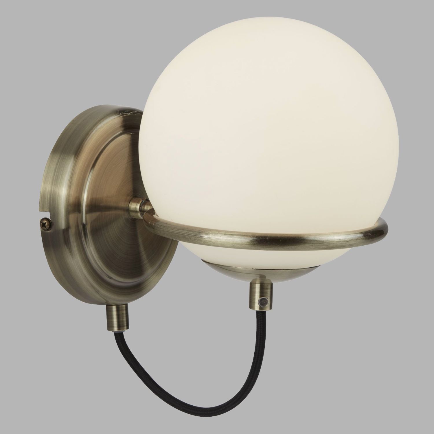 Wandleuchte in Messing Antik Weiß E14 Glas Metall XATIVA Leuchte, Lampe