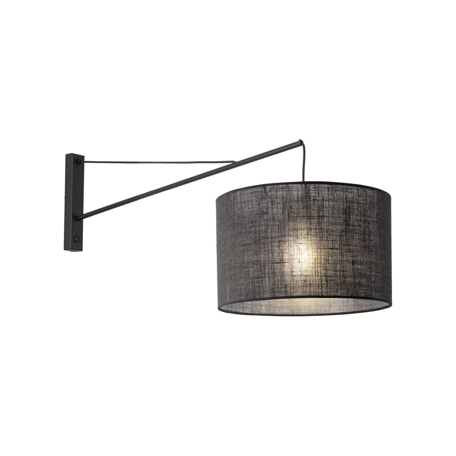 Wandlampe groß T: 1 m B: 38 cm XXL Schwarz E27 Metall Stoff Lampe