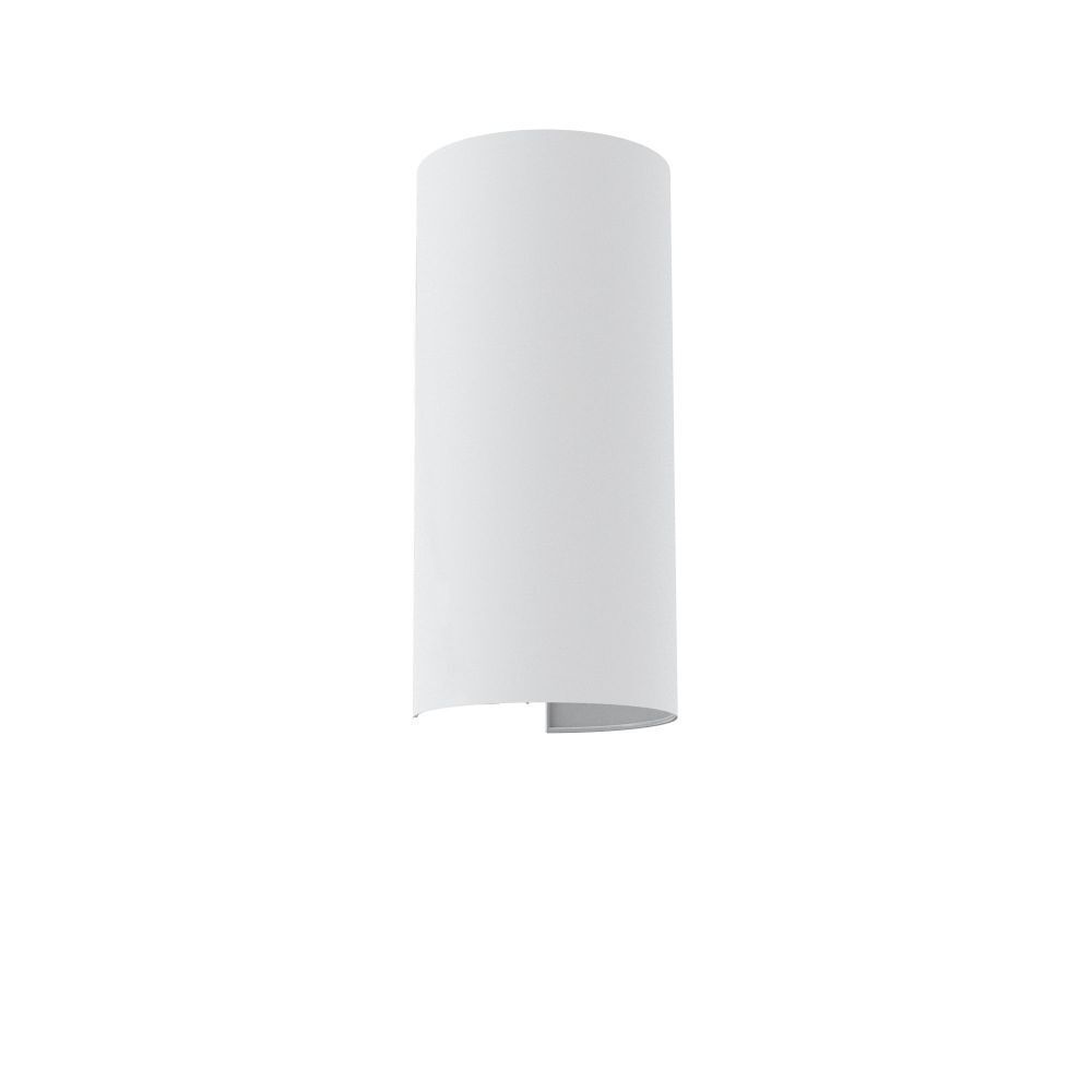 Wohnliche Wandleuchte Weiß H:35cm schmal E27 halbrund Zylinder, Lampe