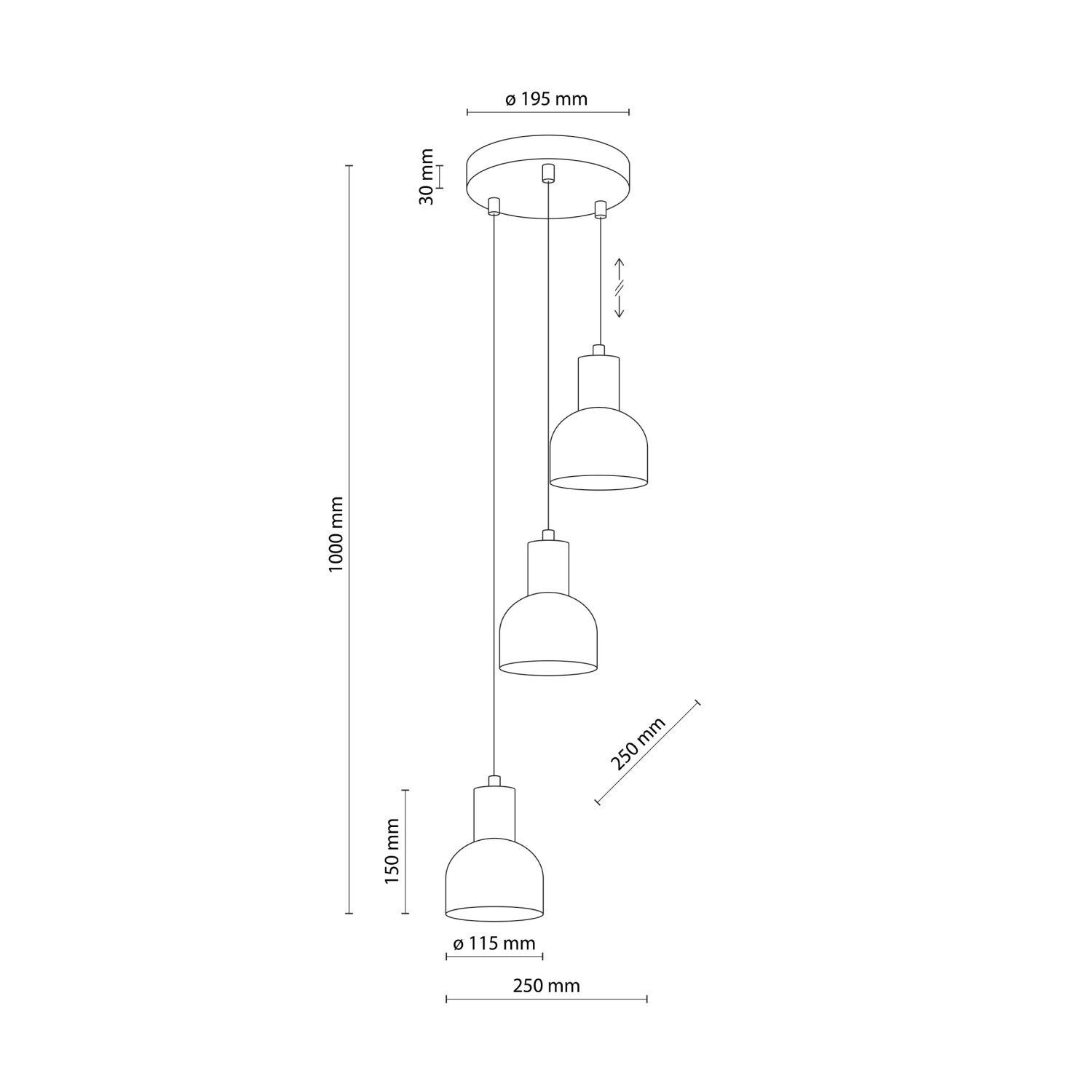 Pendelleuchte Schwarz E27 3-flammig Metall Holz PRESTON Diagramm, Handlung