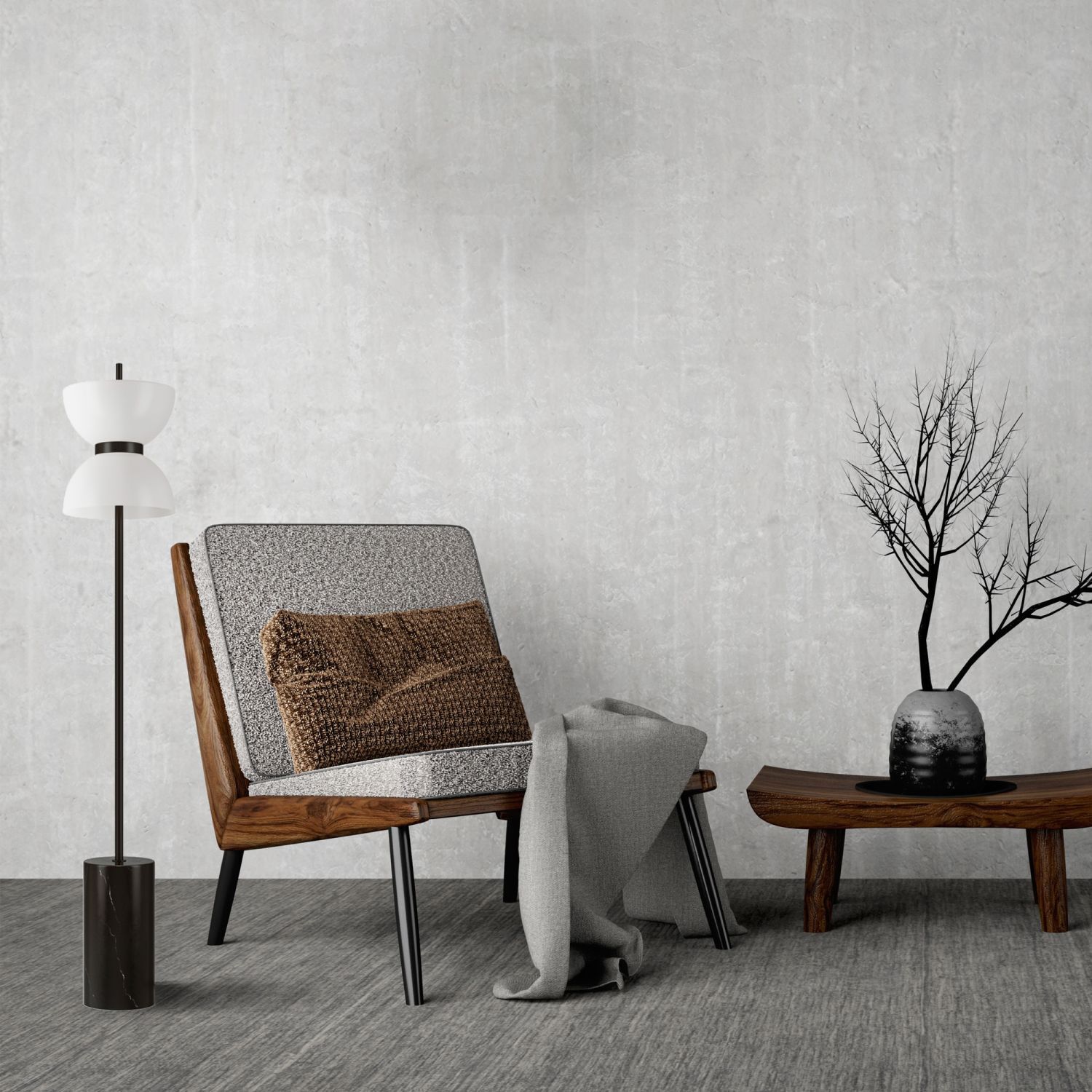 Lampe, Mobiliar, Stuhl, Pflanze