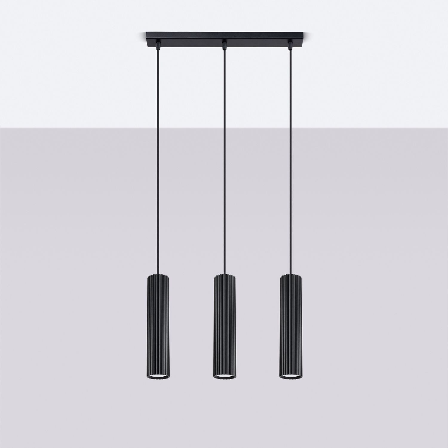 Suspension à 3 flammes GU10 L : 45 cm Noir Moderne BERTA Suspension à 3 flammes GU10 L : 45 cm Noir Moderne BERTA