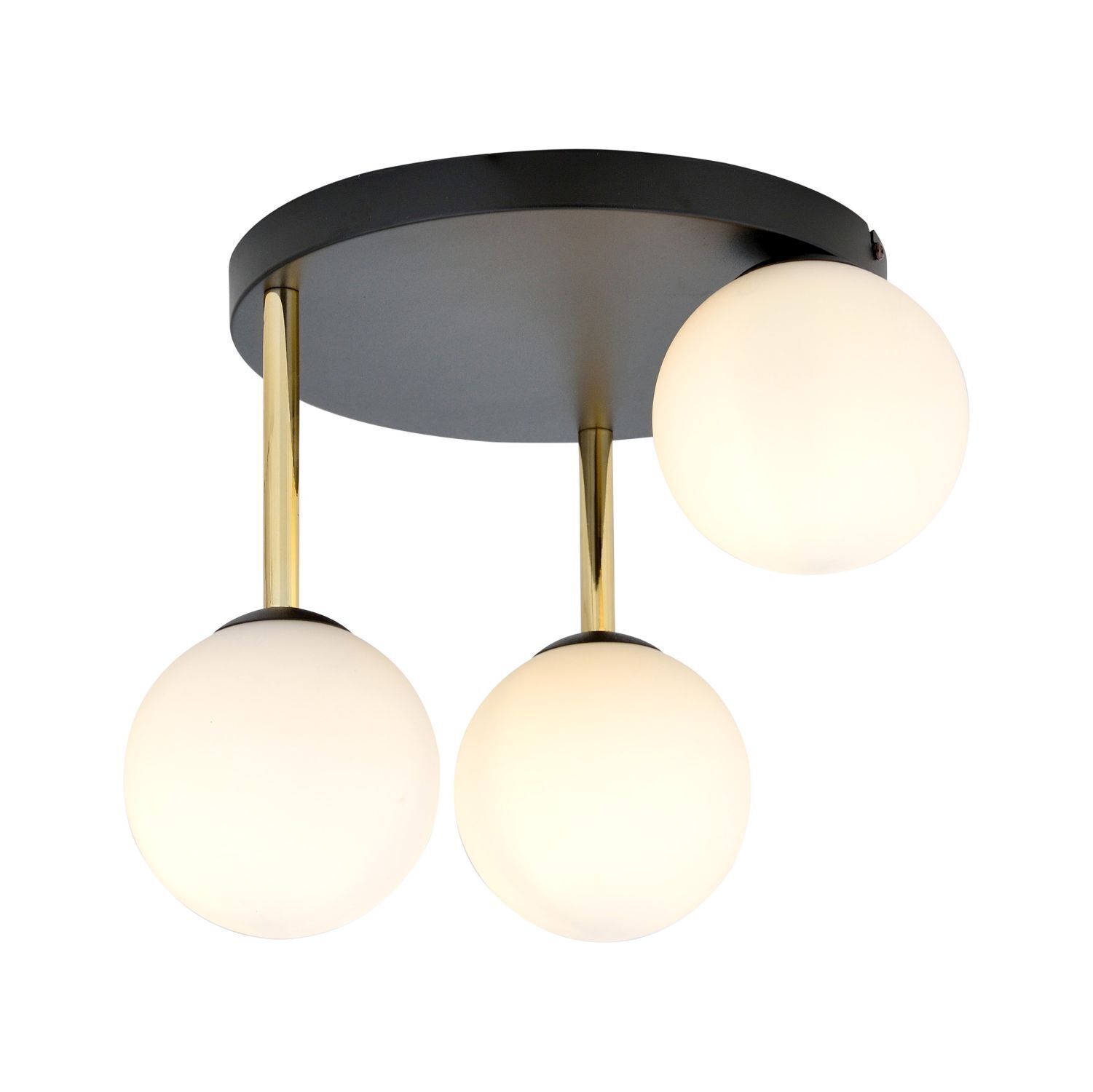 Deckenlampe Kugelschirme 3x E14 Schwarz Weiß Gold Leuchte, Deckenleuchte, Lampe, Deckenventilator, Elektrisches Gerät