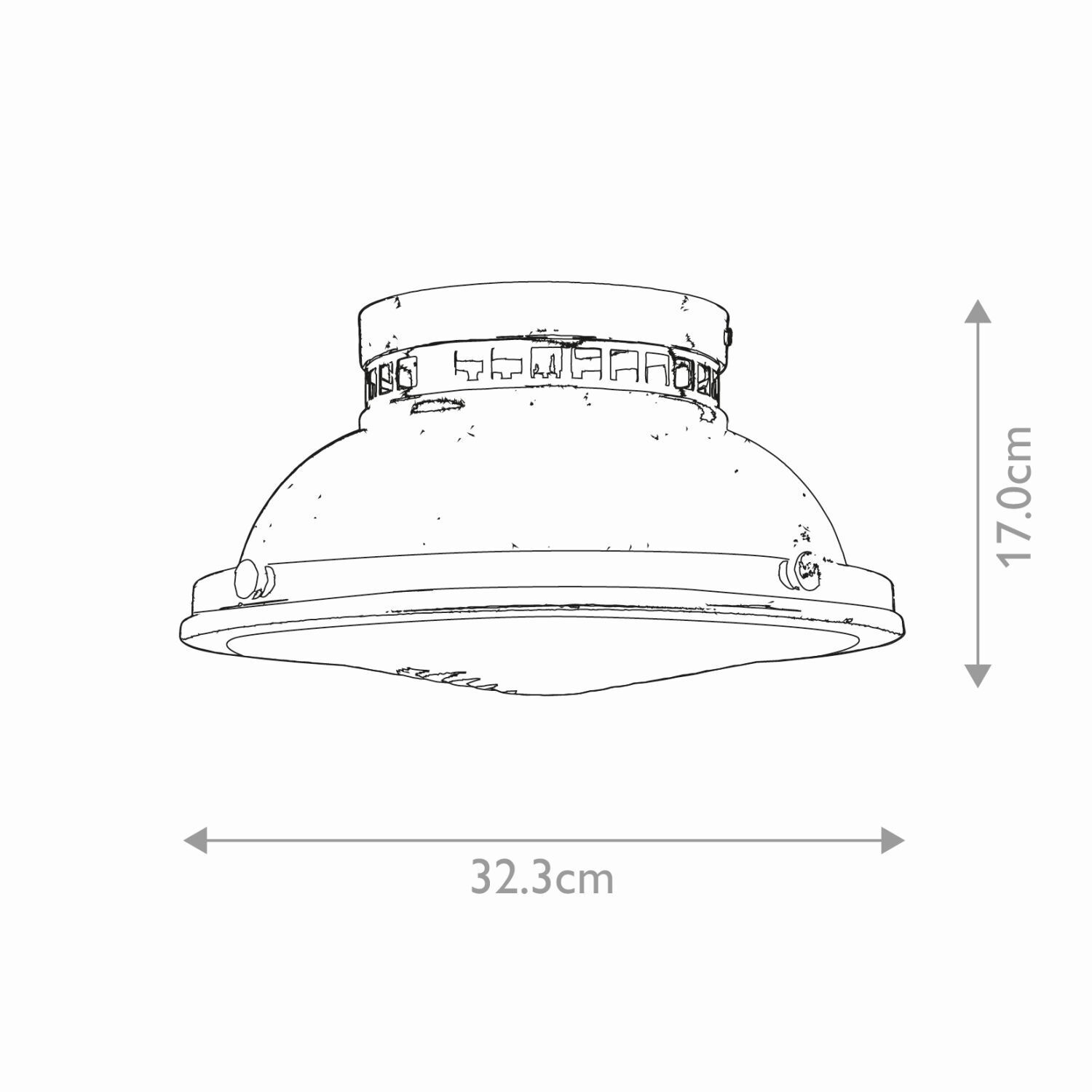 Deckenlampe Messing antik 2x E27 Ø 32 cm Industrial Design Diagramm, Handlung