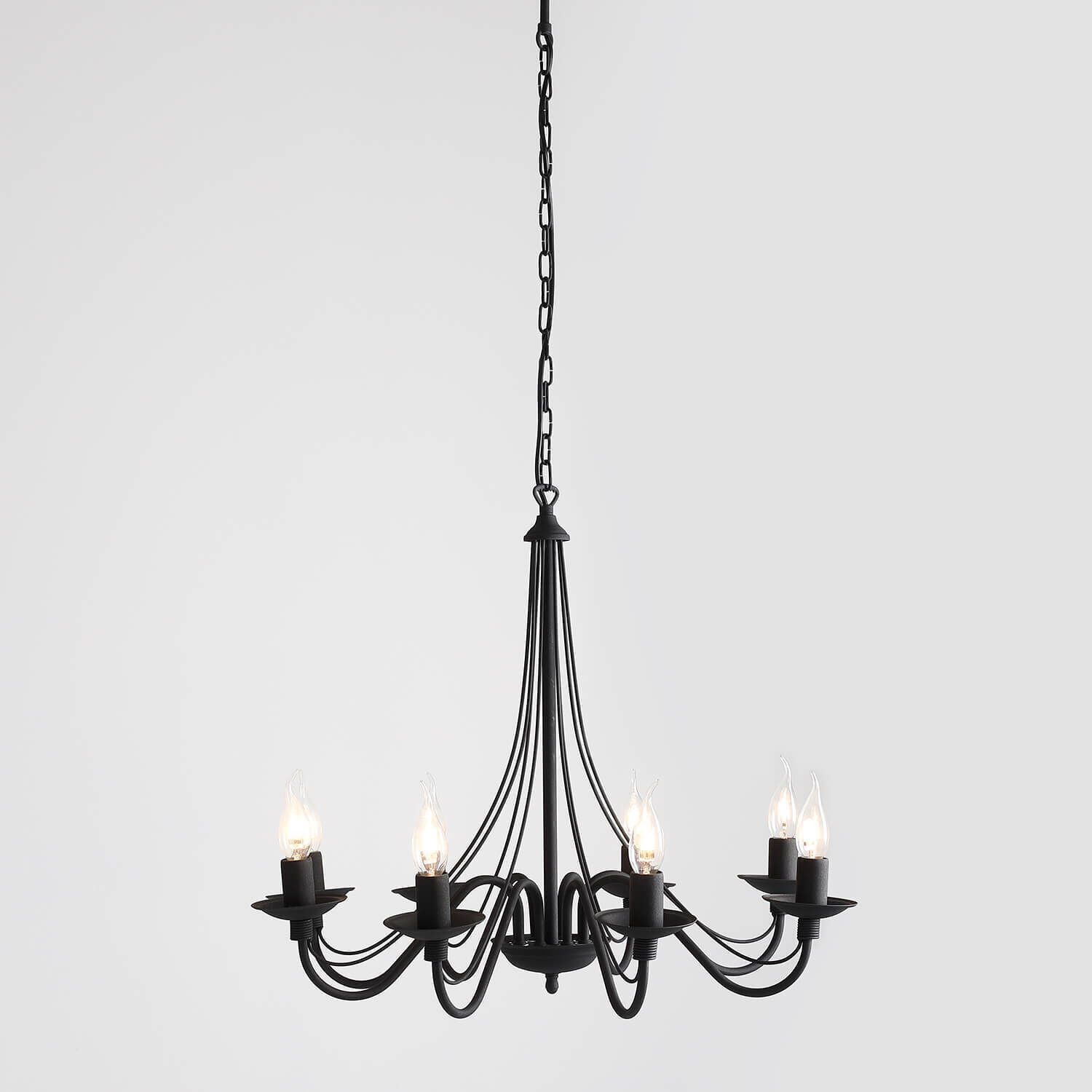 Kronleuchter Metall Schwarz Rustikal E14 Esszimmer Leuchter, Lampe