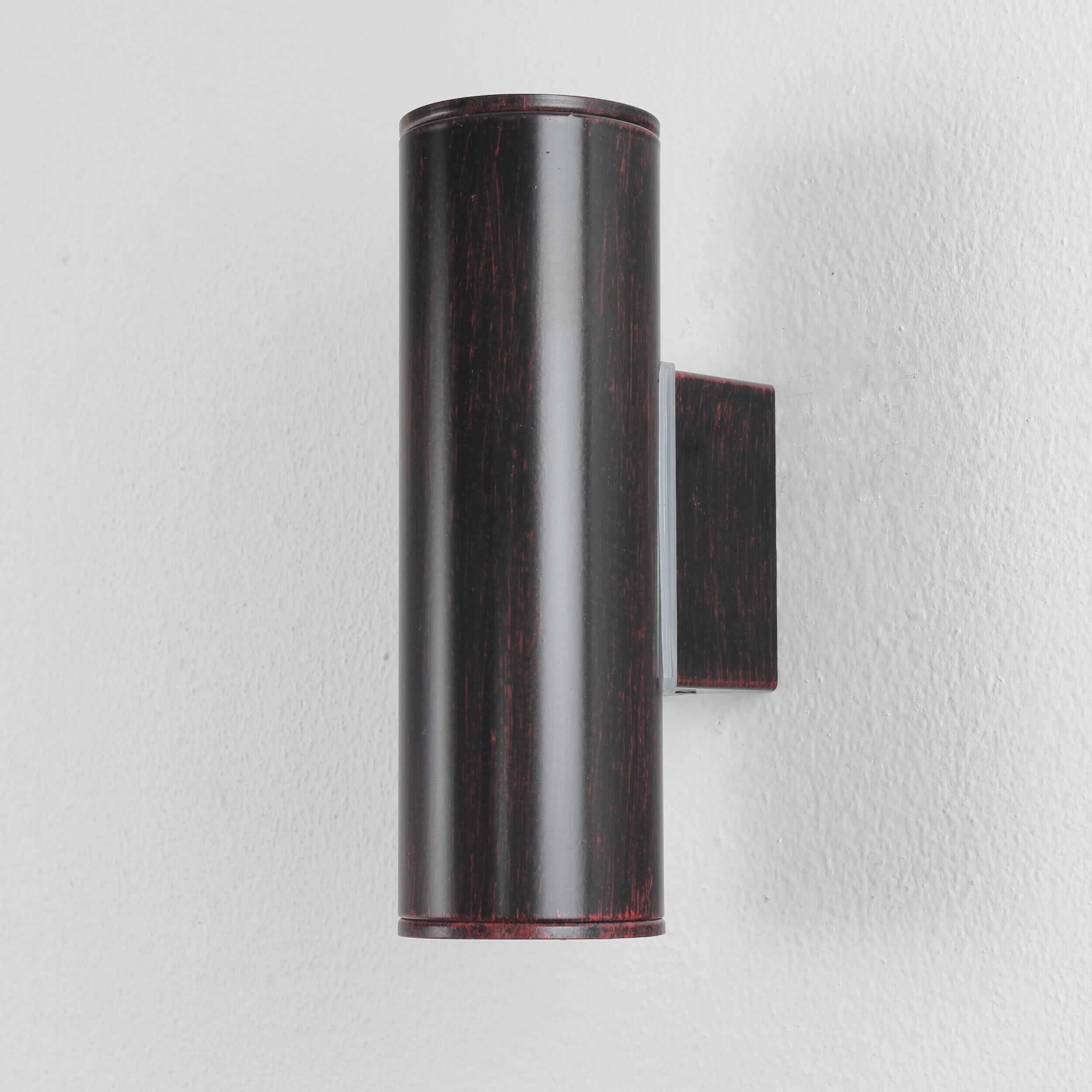 Wandleuchte Außen Riga Antikbraun 2-Flmg Zylinder, Griff