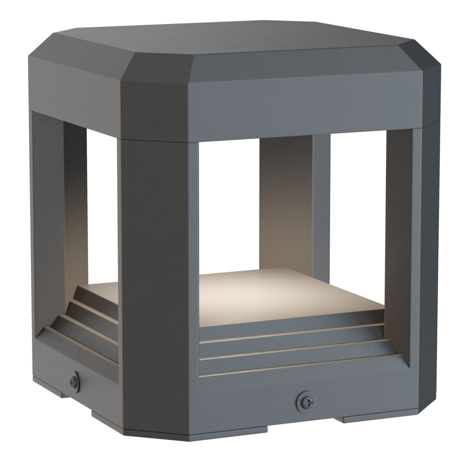 Borne d'éclairage LED Aluminium IP65 15,1 cm de haut Gris TIM Postfach, Mobiliar