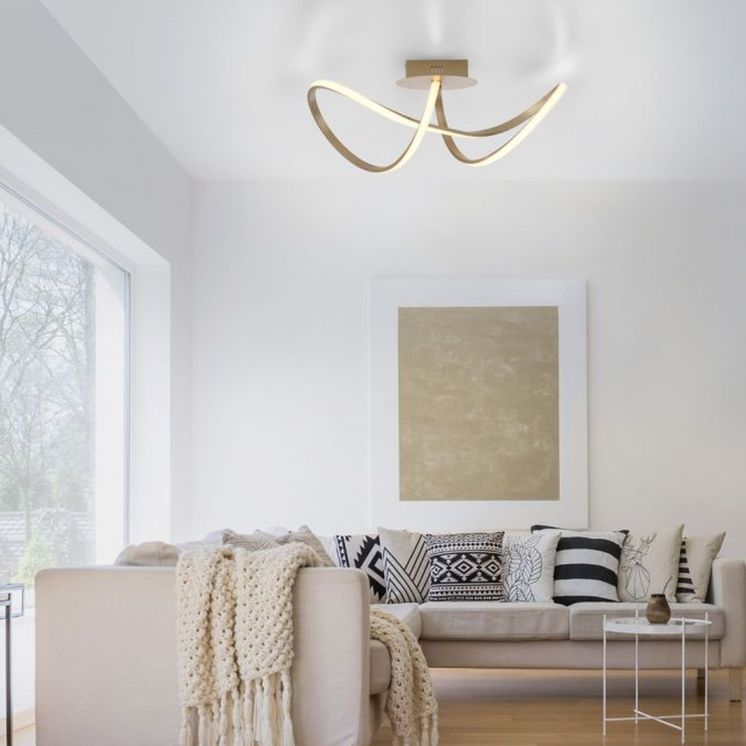 Lampe de plafonnier LED à intensité variable en laiton 3000 K blanc chaud Dekoration für Zuhause, Couch, Mobiliar, Wohnzimmer, Kronleuchter