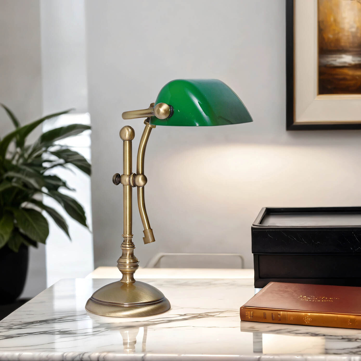 Tischleuchte in Bronze Hell aus echtem Messing Lampe