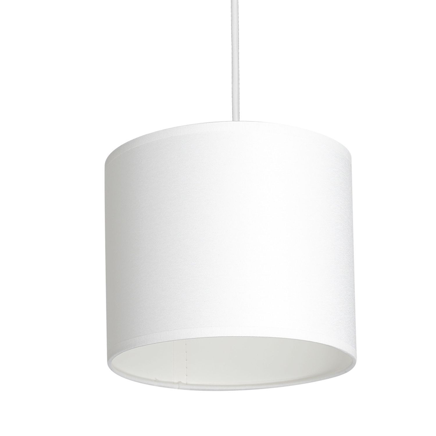Suspension Blanc Tissu Métal E27 75 cm long anti-éblouissement