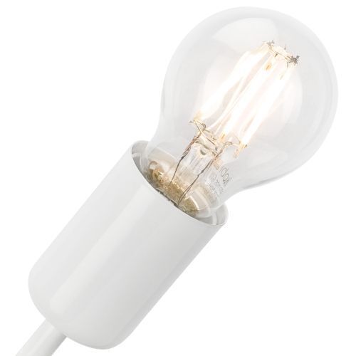 Tischlampe Metall Beleuchtung Weiß Modern H:32cm