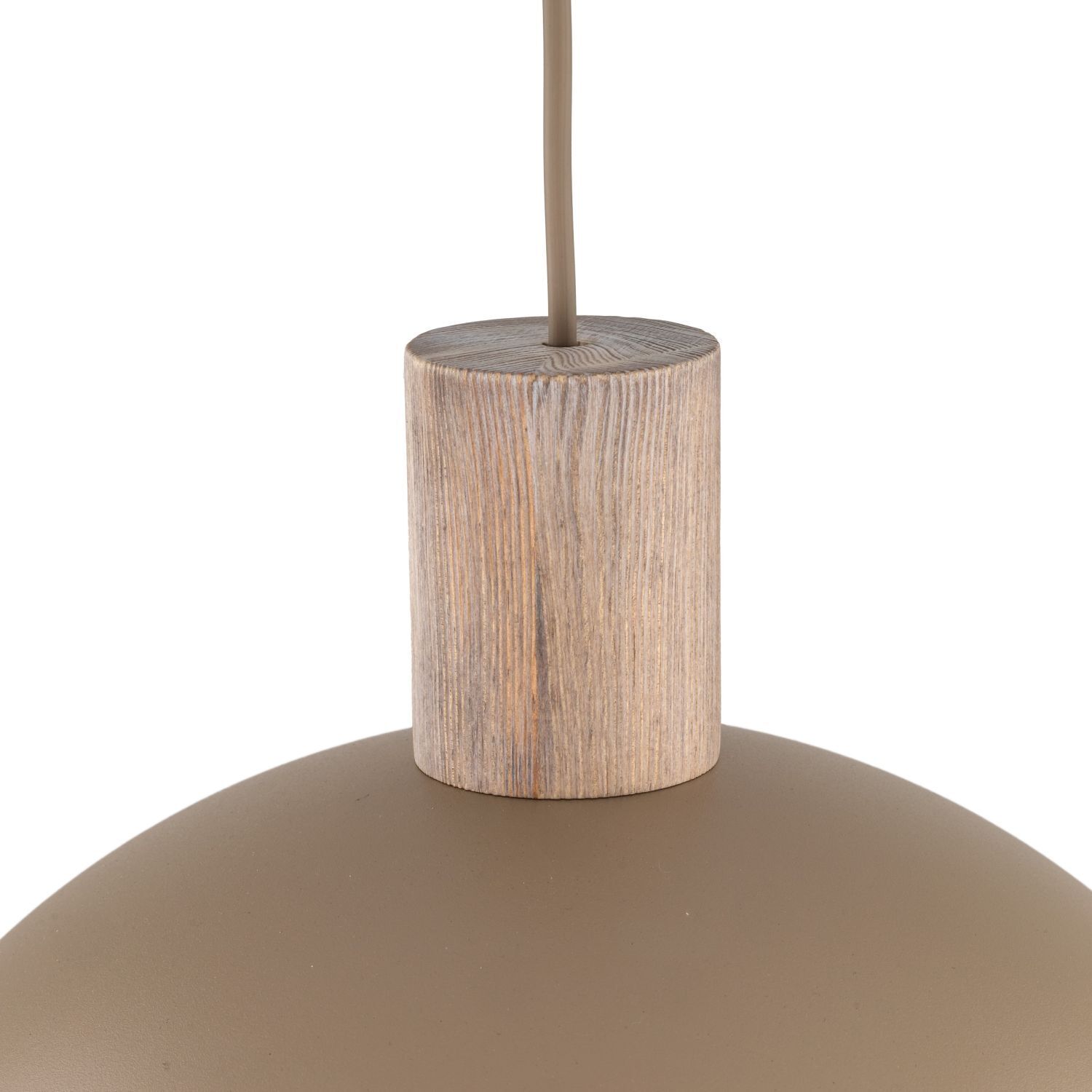 Pendelleuchte Zeitlos Holz Metall Beige B:33,5 cm E27 Hängeleuchte, Metall, Bronze, Holzdekoration, Lampe