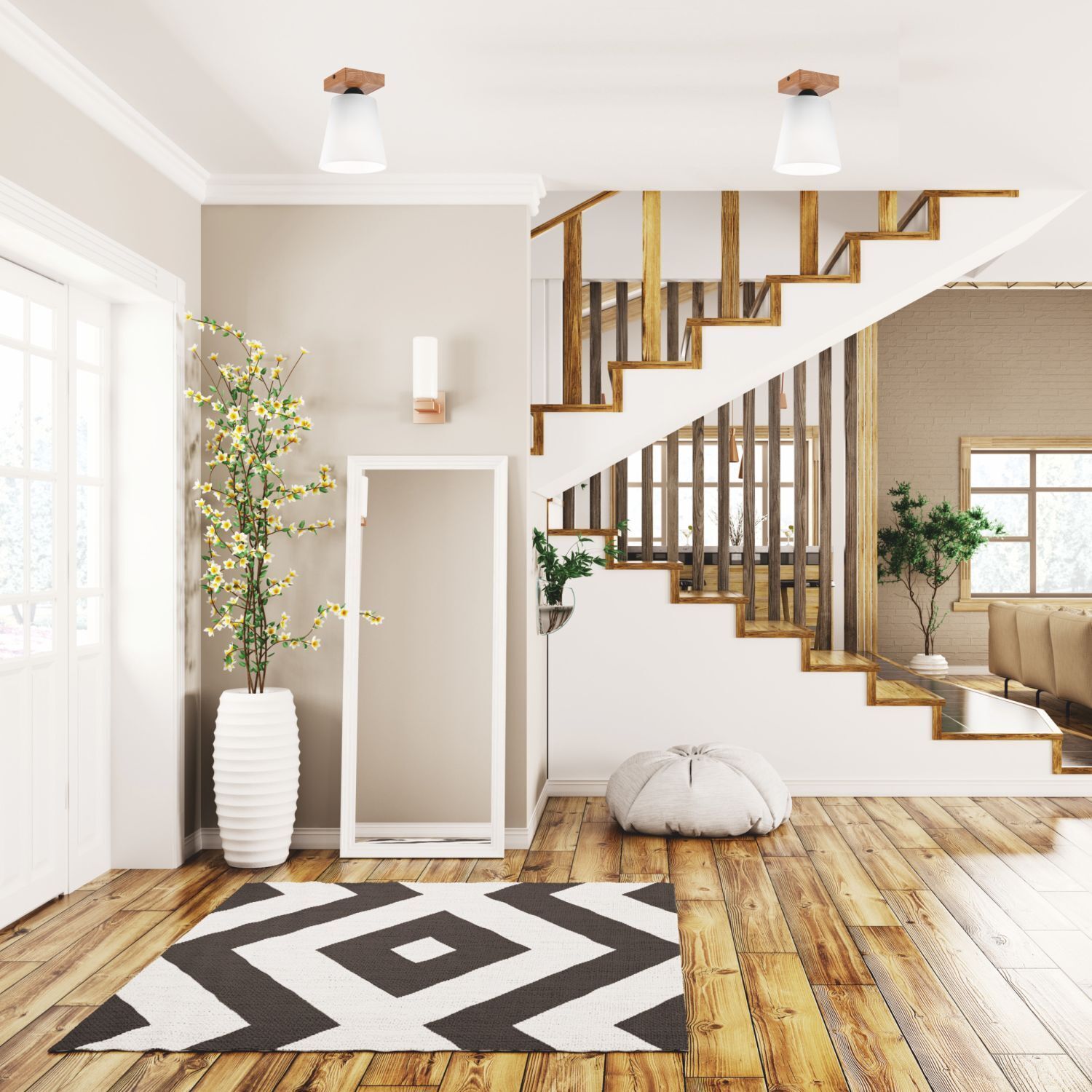 Foyer, Drinnen, Wohnen, Treppe, Pflanze