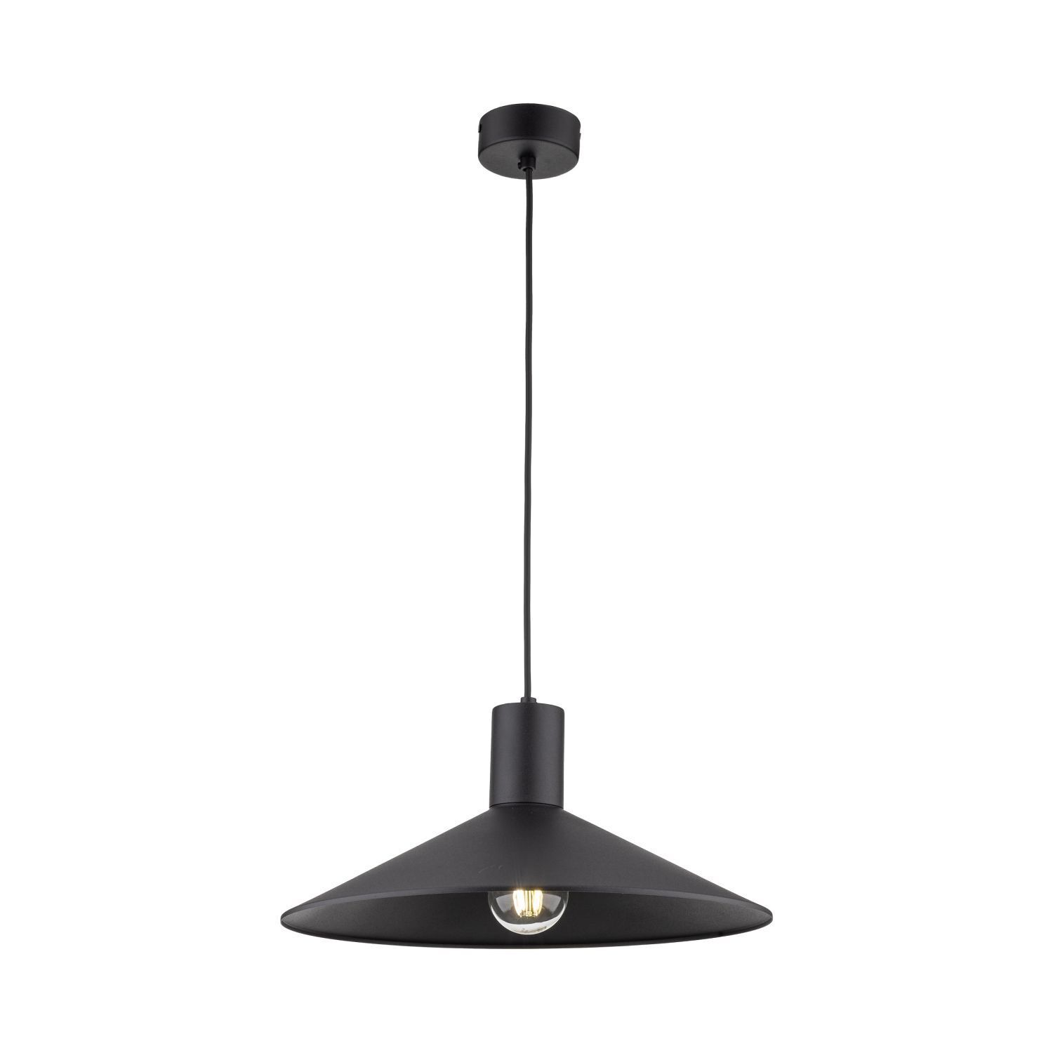 Lampe à suspendre ronde Ø 36 cm Noir Métal E27 Design rétro Lampe