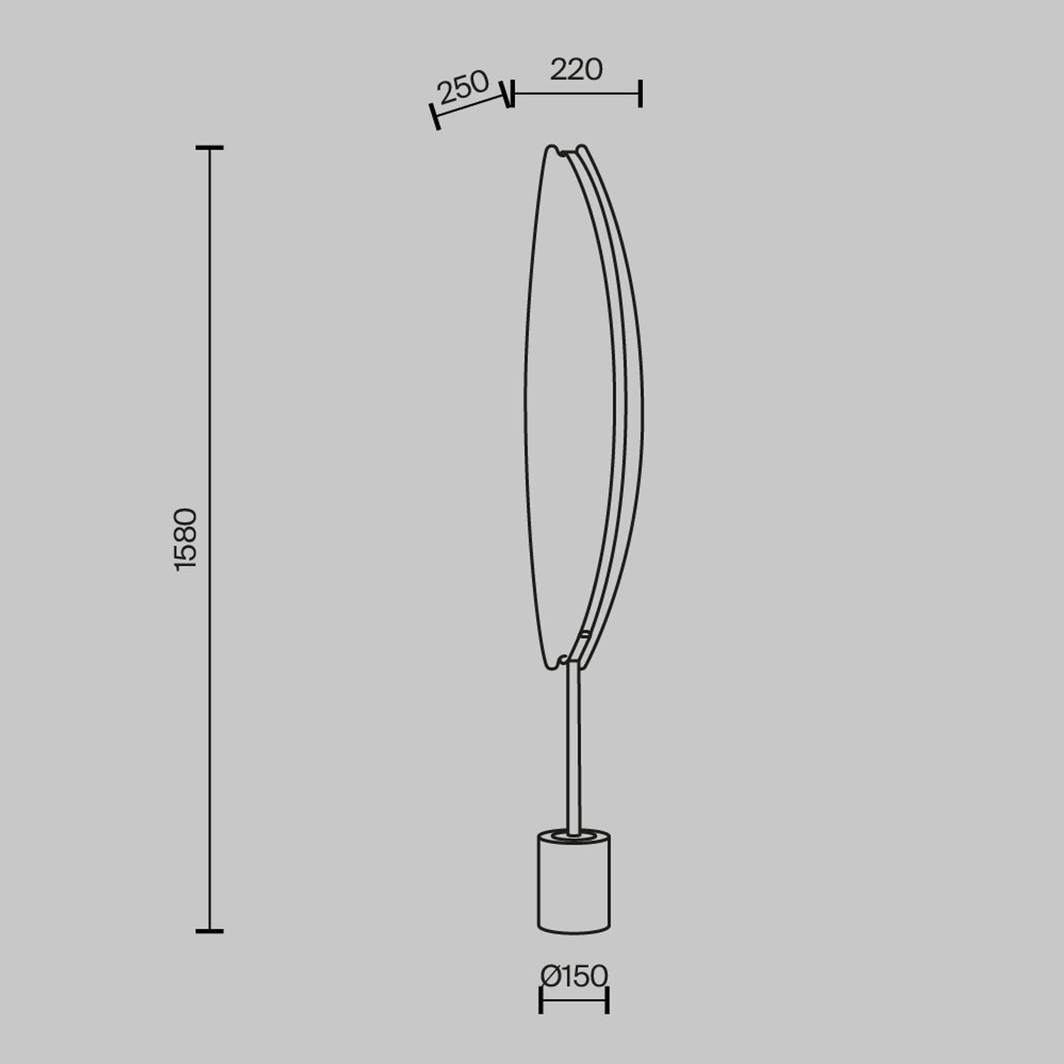 Stehlampe LED dimmbar Aluminium 158 cm in Messing EVA