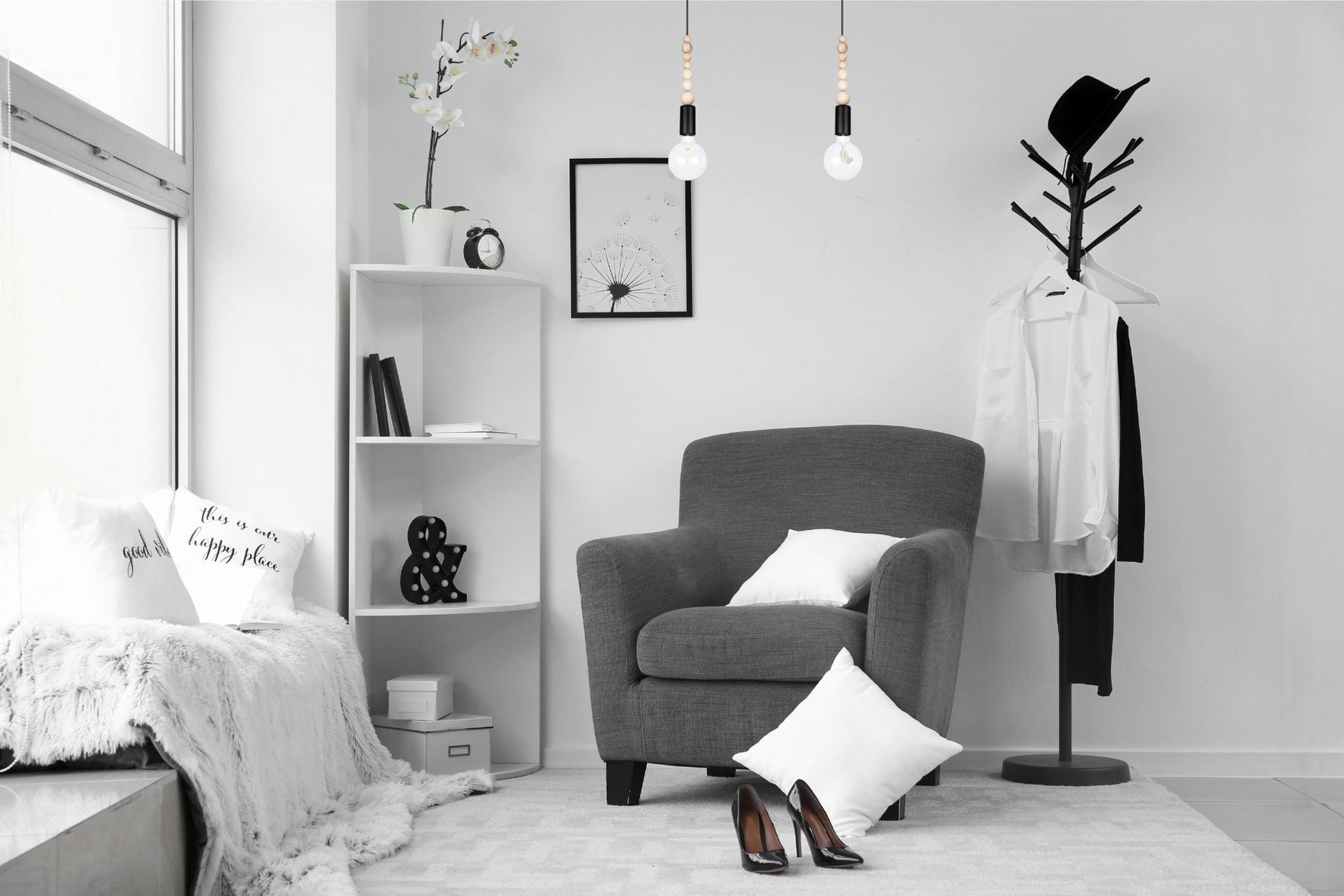 Hoher Absatz, Mobiliar, Stuhl, Drinnen, Wohnzimmer