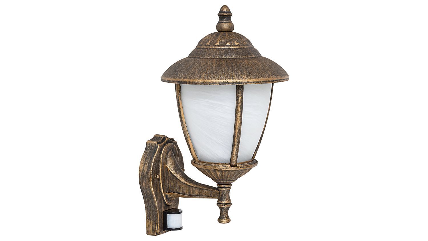 Wandlampe Außen mit Sensor Gold blendarm IP43 Hof