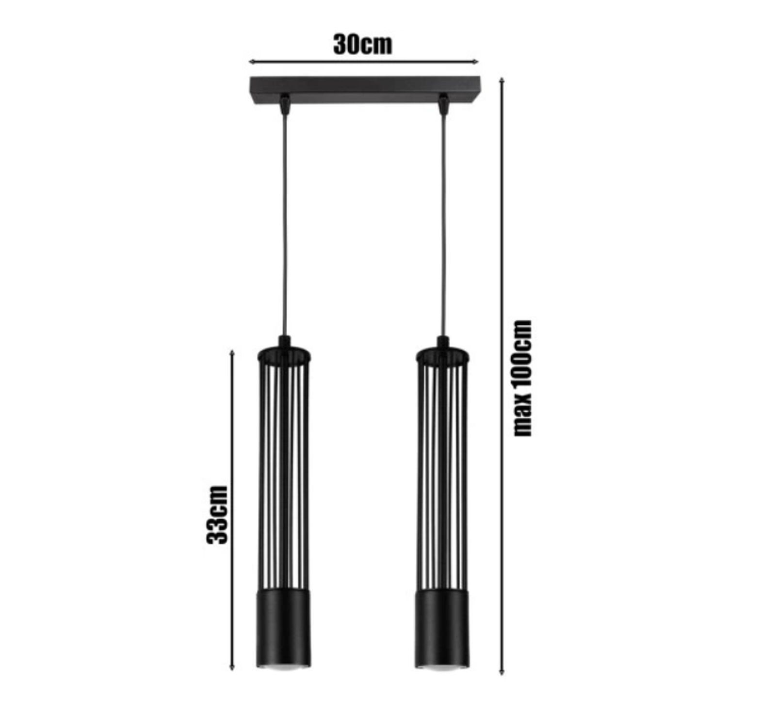 Lampe à suspendre décorative en métal GU10 35 cm de long noir Badezimmer, Drinnen, Zimmer, Duscharmatur