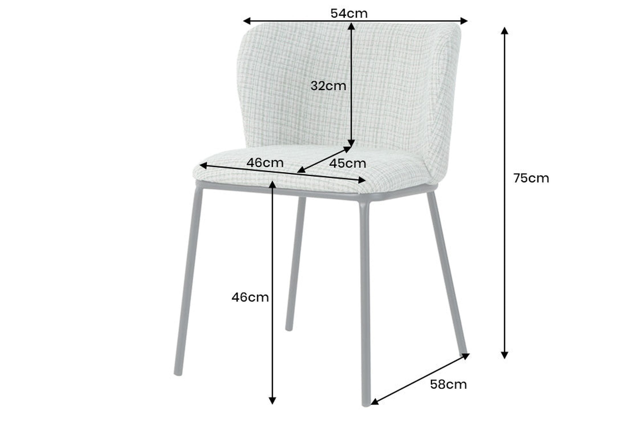 Chaise de salle à manger Bouclé en vert rose à carreaux sans accoudoirs Moebel, Stuhl