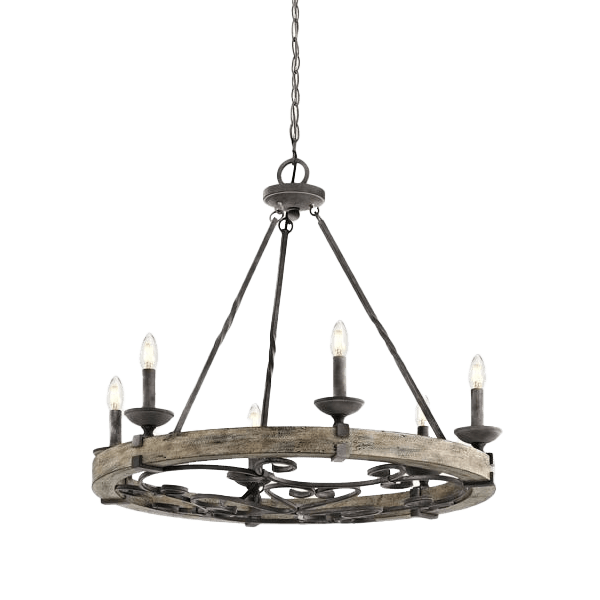 hängende lampe, kranzlampe, eisen, creme-braun, kandellaberknopf?