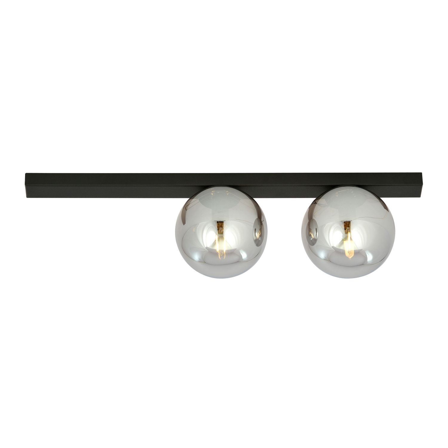 Deckenleuchte Rauchglas Metall L: 60 cm E14 2-flammig