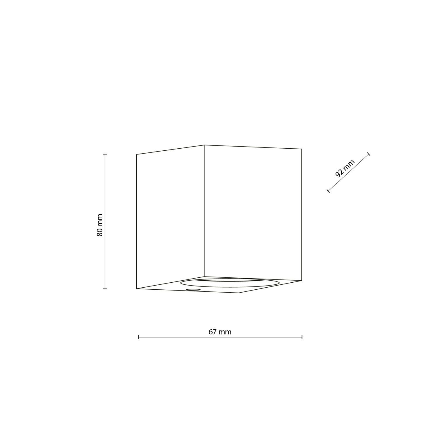 Applique murale extérieure Downlight Gris Métal IP44 GU10 H:8 cm Diagramm, Handlung