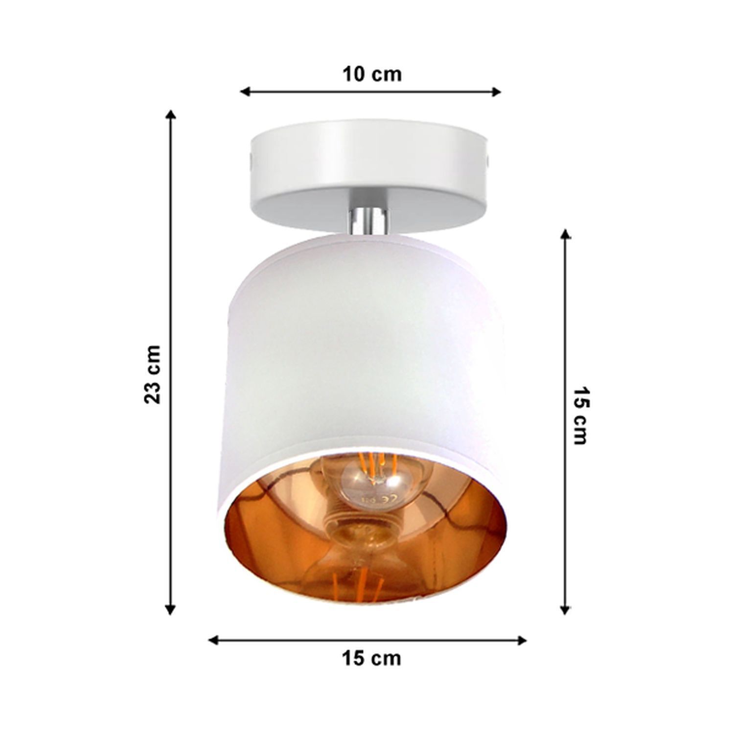 Spot de plafond flexible tissu E27 faible éblouissement blanc or Deckenleuchte, Leuchte