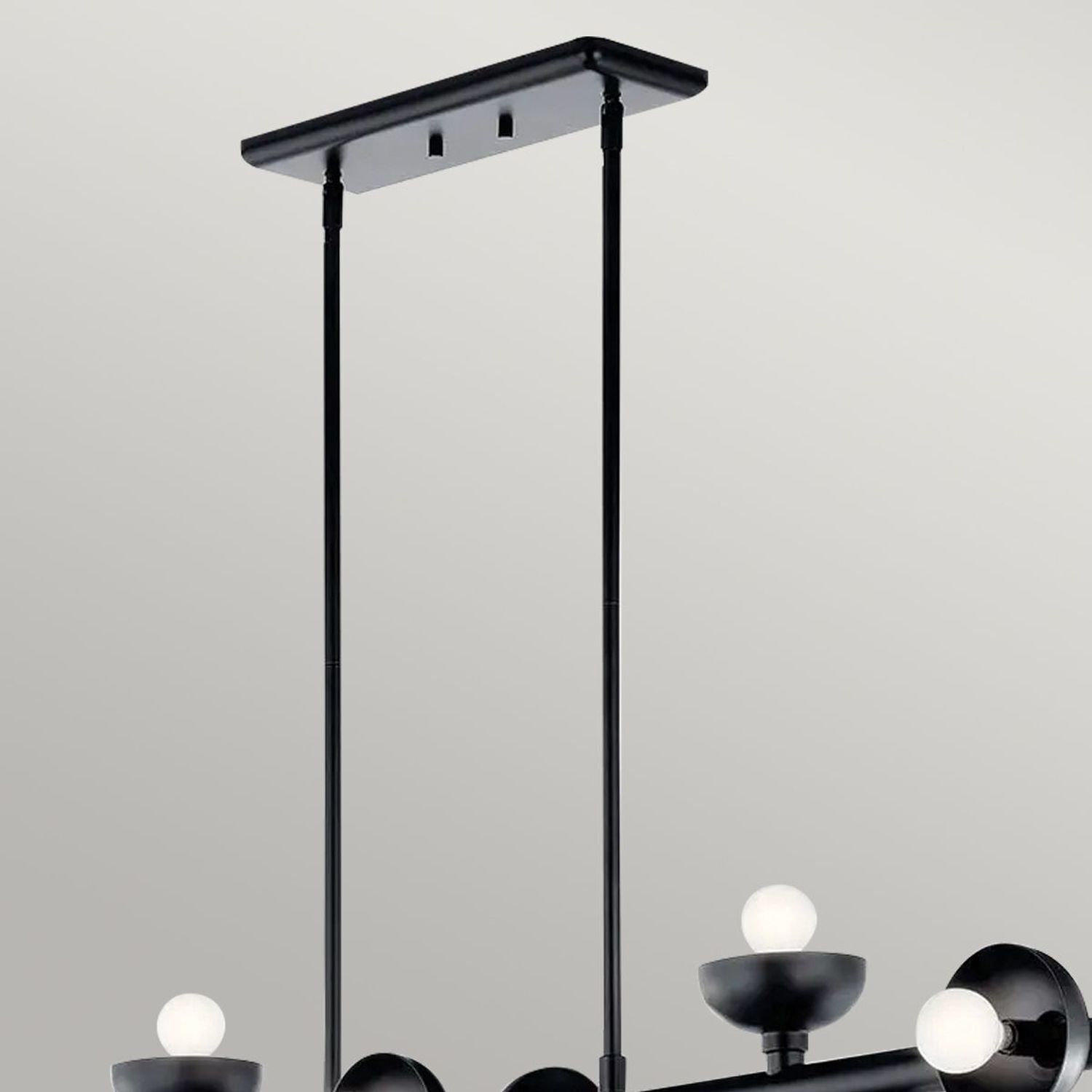 Pendelleuchte Schwarz Metall 121,9 cm lang H: max. 120 cm E14 Lampe, Kronleuchter
