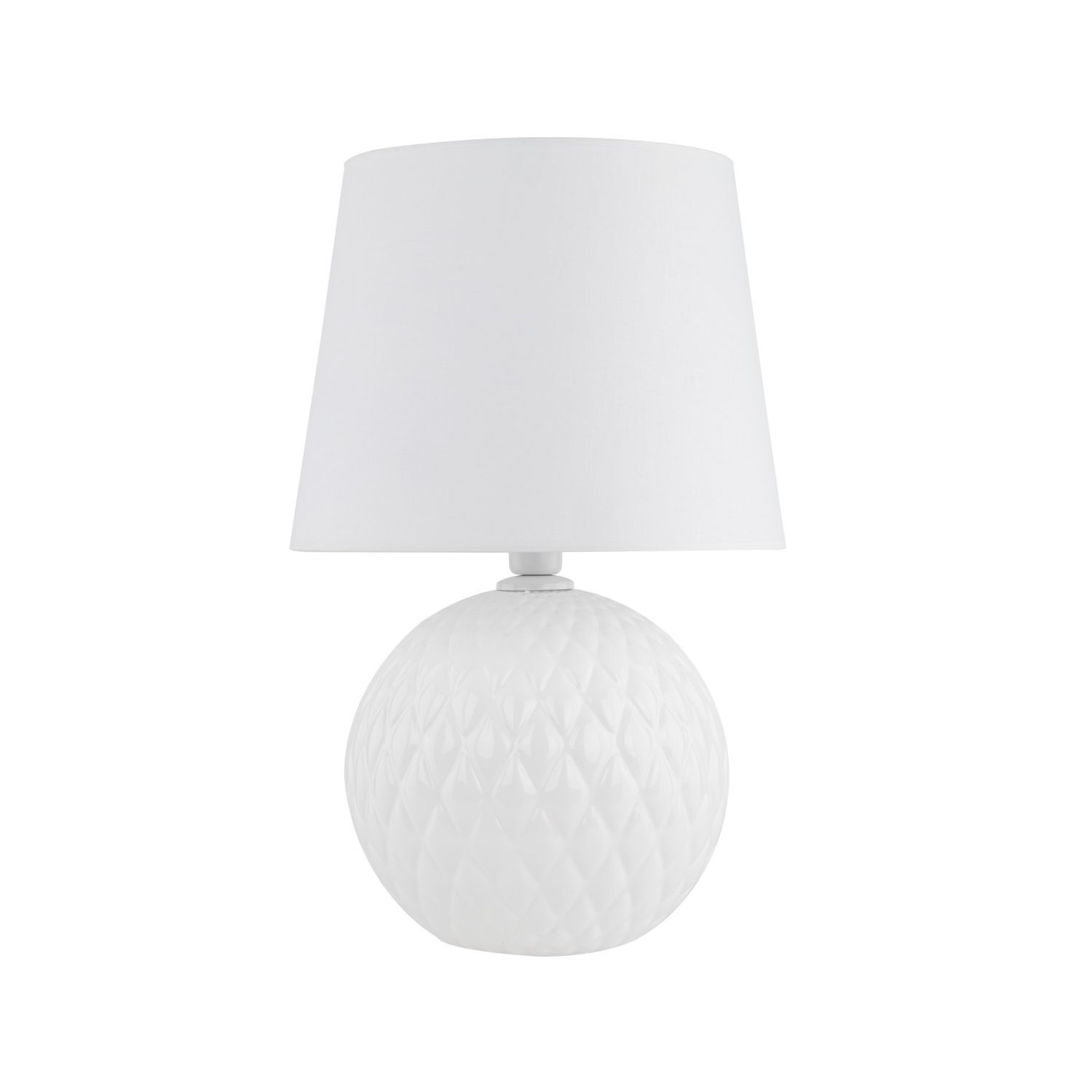 Lampe de table Blanc 60 cm de haut Ø 38 cm Verre Tissu DOLORES