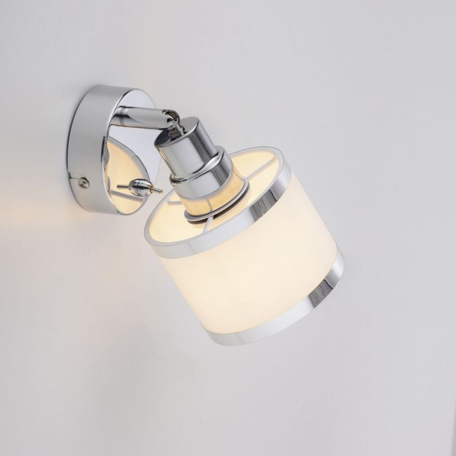 Spot mural flexible chrome métal E14 faible éblouissement