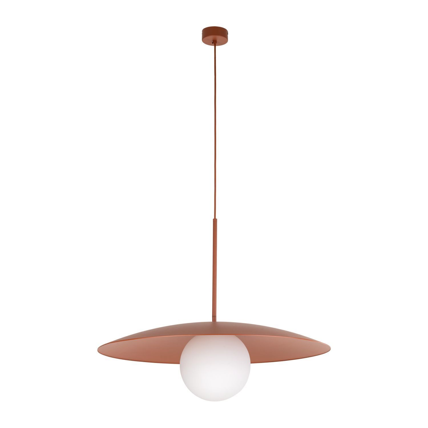 Blendarme Hängelampe Ziegelrot Metall Glas E27 Ø65 cm