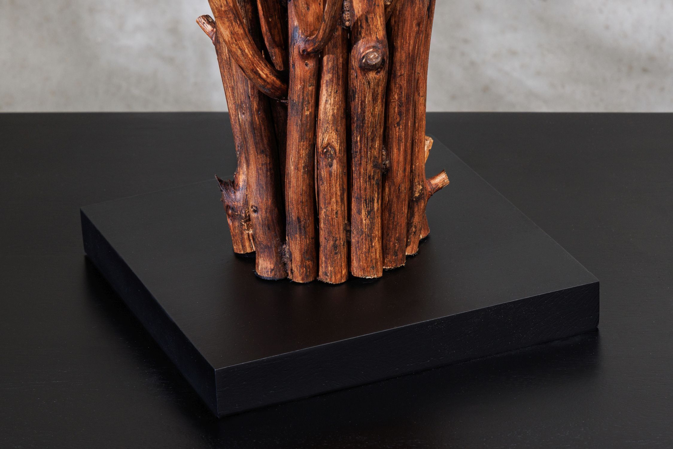 Tischlampe Weiß Holz Stoff E27 H:58 cm gemütlich Holz