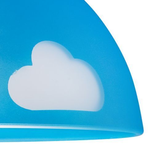 Pendelleuchte Glas Rund Blau Kind Junge farbenfroh