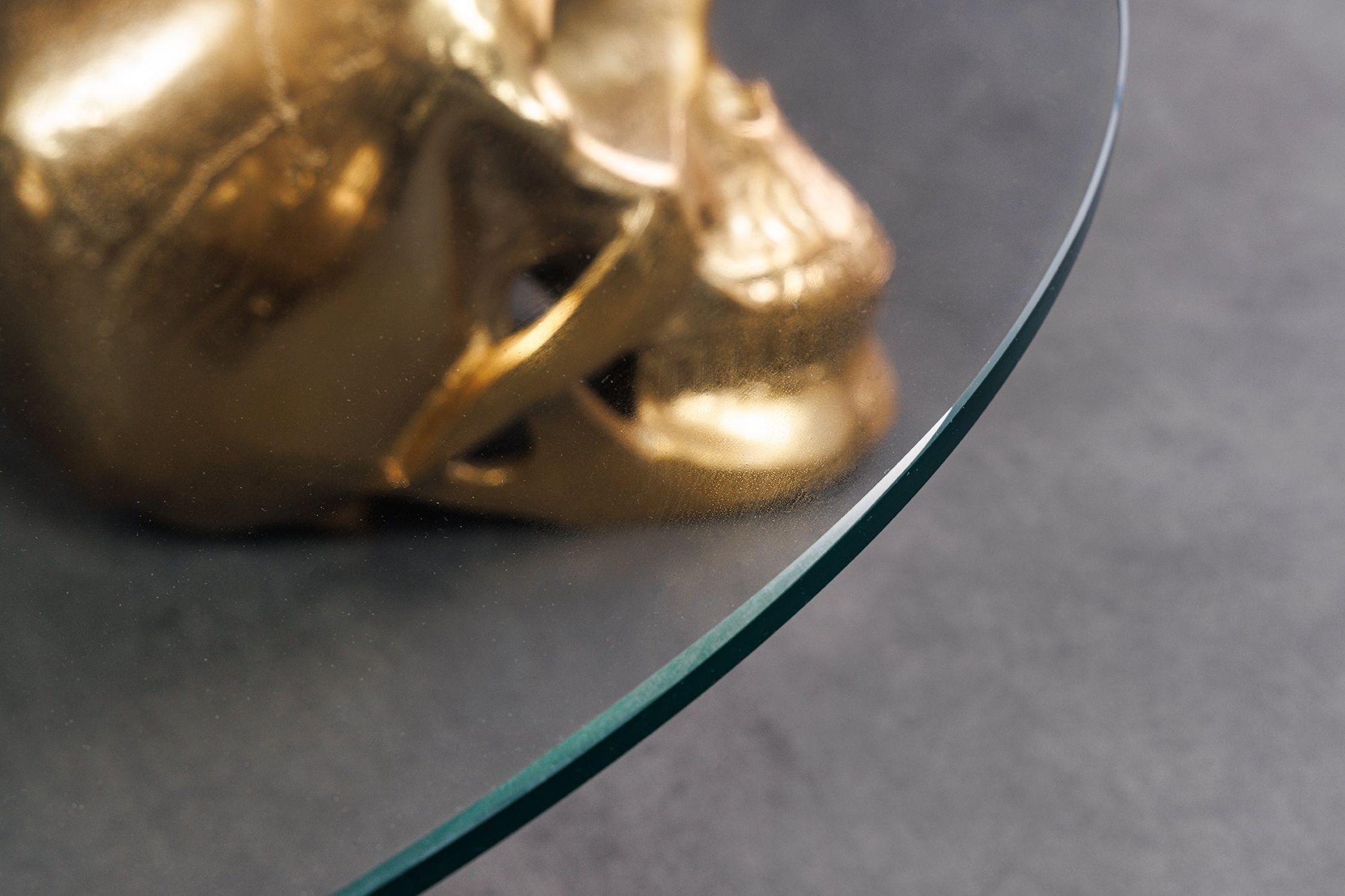 Couchtisch Hartglas Metall in Gold 90 x 90 cm Bronze, Mobiliar, Tabelle