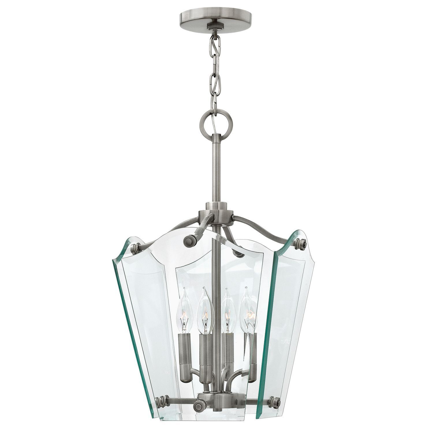 Suspension EDDA Nickel Verre Ø31cm à raccourcir Lampe