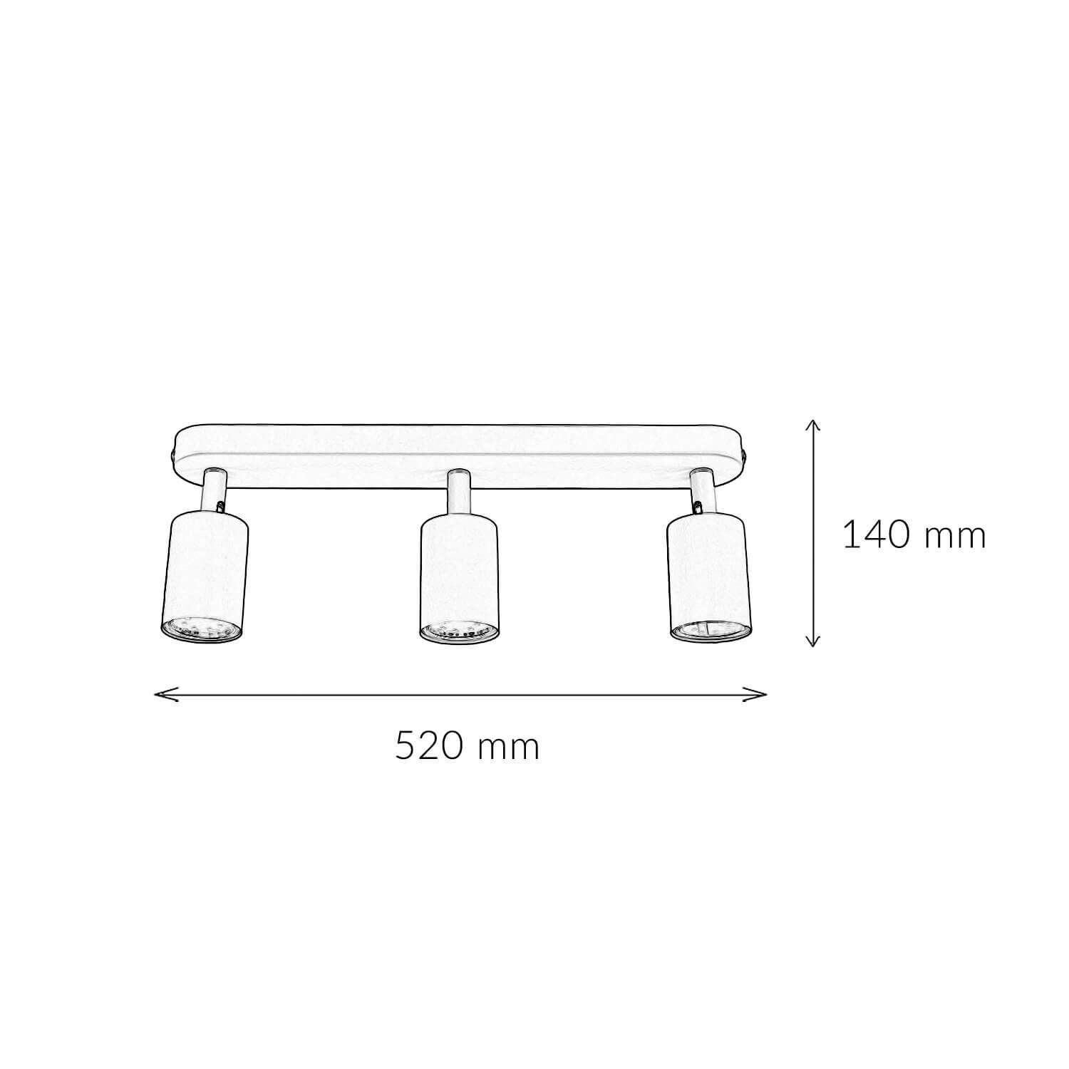 Kinderzimmerlampe Decke Mint L: 52 cm Metall 3-flammig GU10 Kinderzimmerlampe Decke Mint L: 52 cm Metall 3-flammig GU10
