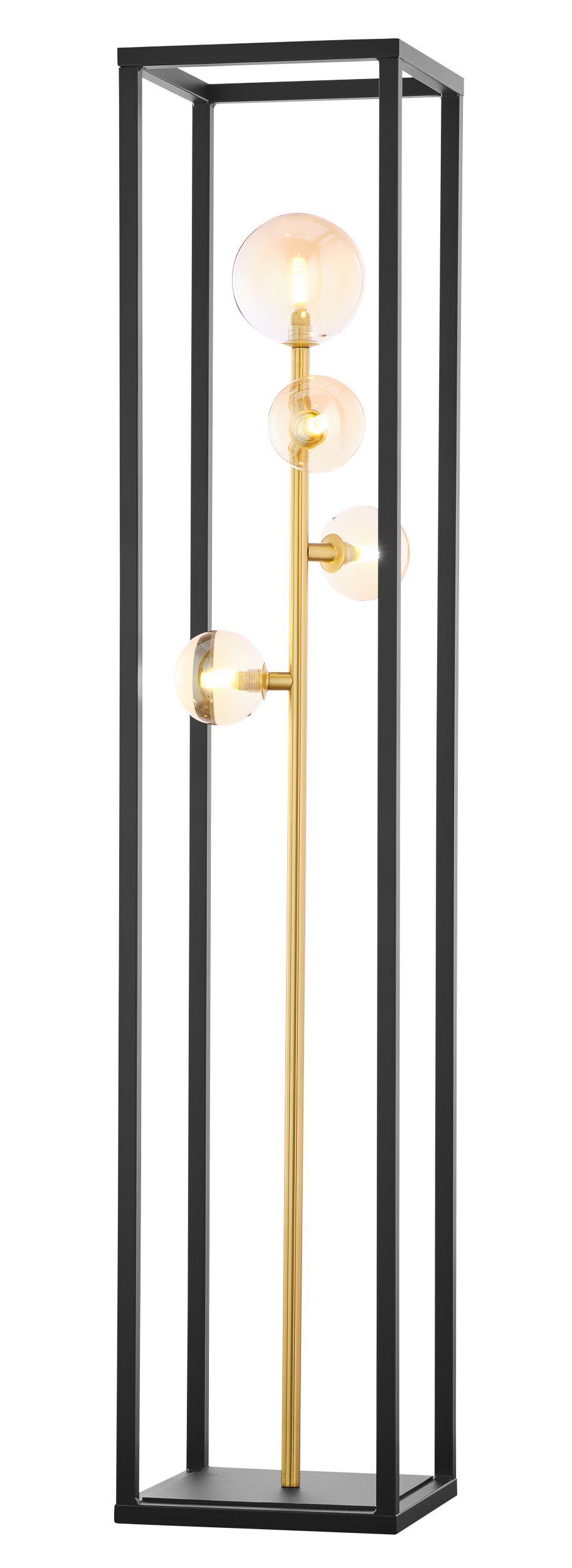 Petit lampadaire métal verre 150 cm G9 4-flamme Moderne