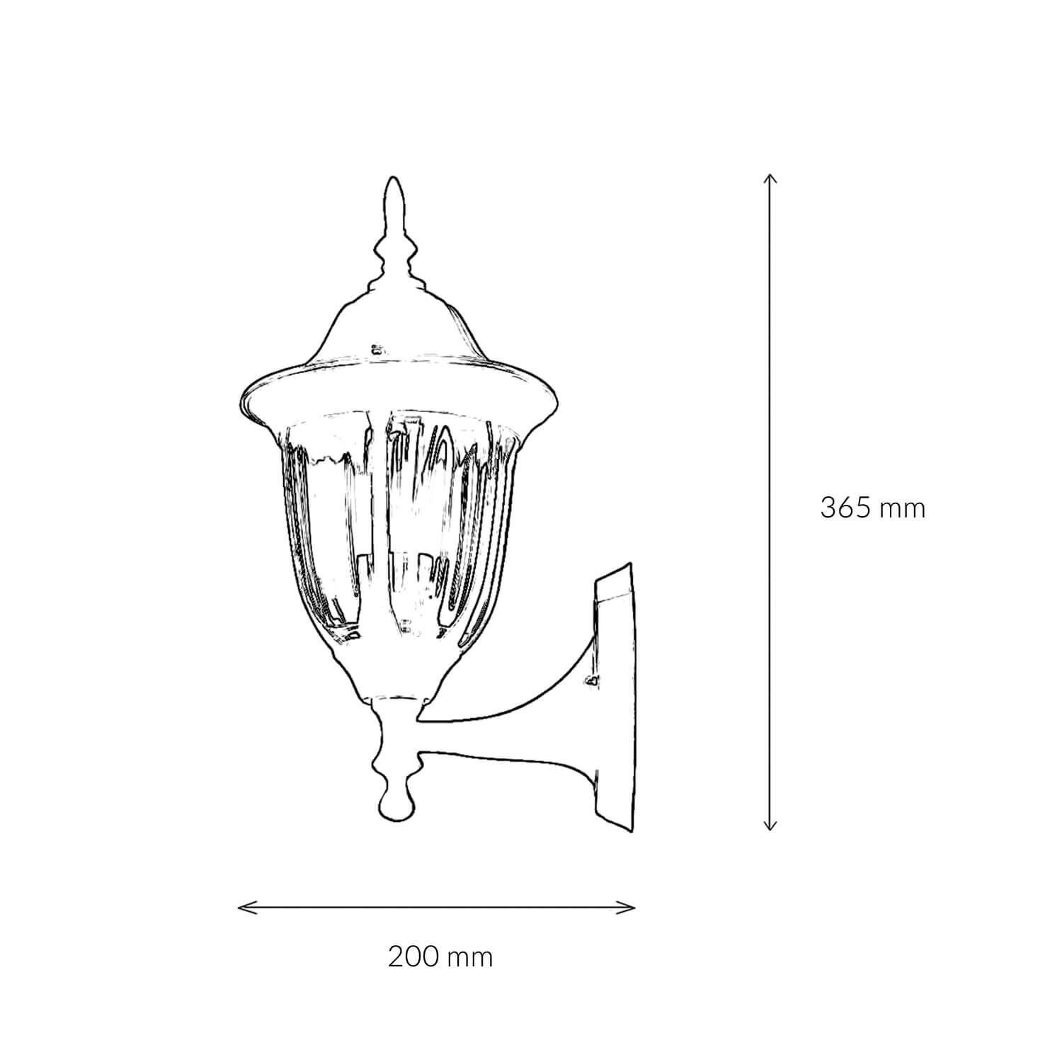 Laterne Wandleuchte Außen Gold Antik E27 IP44 MILANO