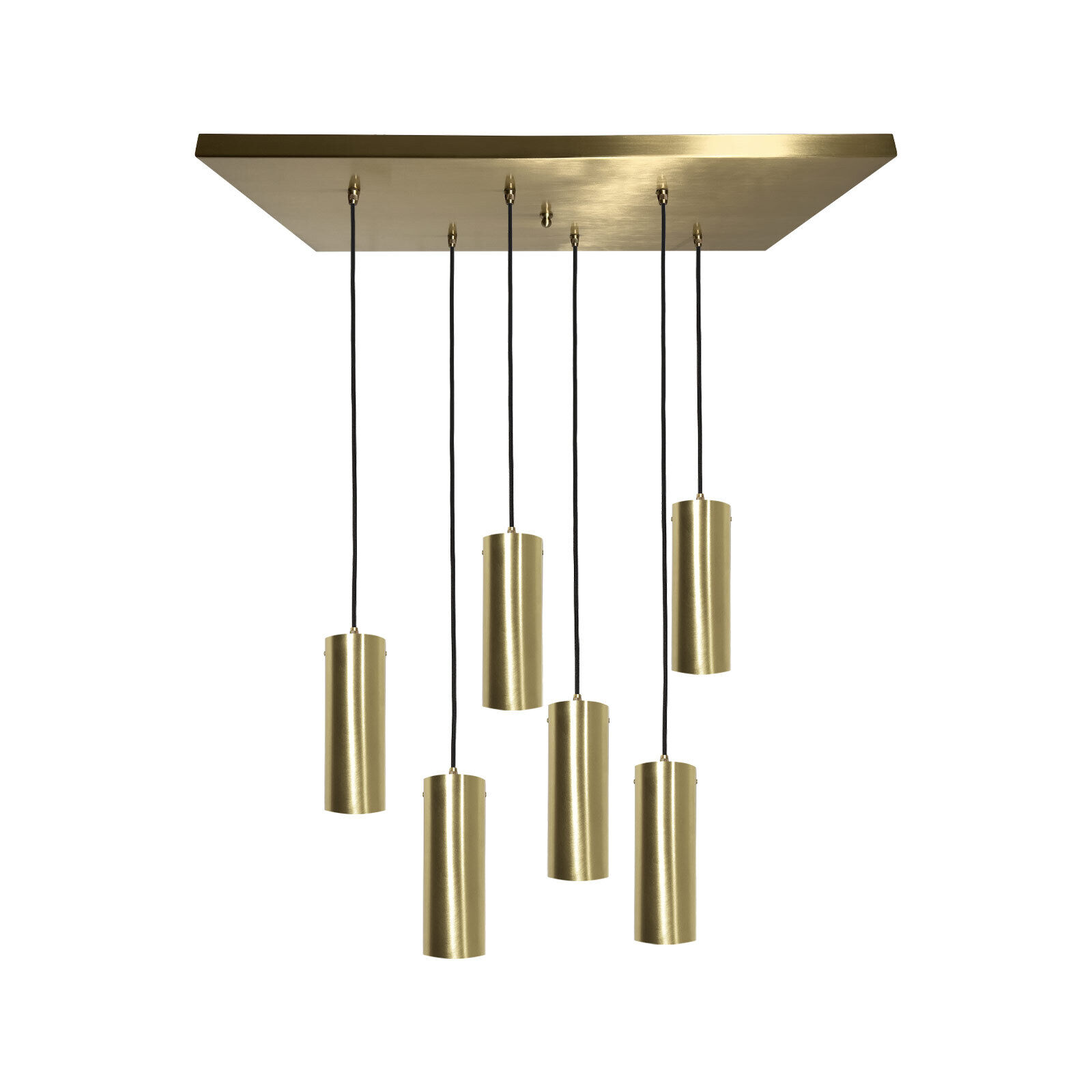 Suspension laiton L : 80 cm en bronze clair 6x E27 massif