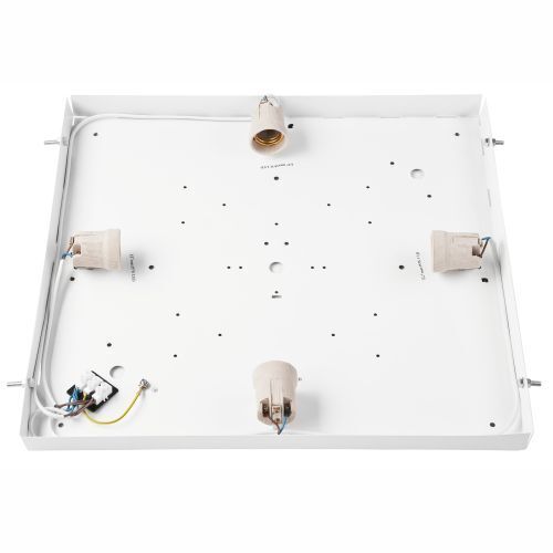 Blendarme Deckenleuchte Glas Holz Pinie E27 L:48 cm Wanne, Weiße Tafel